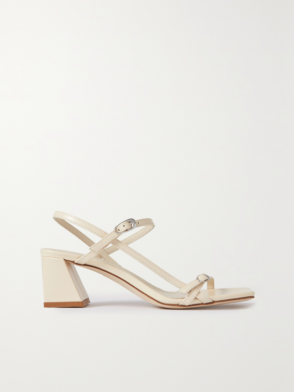 aeyde - Greta Leather Slingback Sandals - Cream