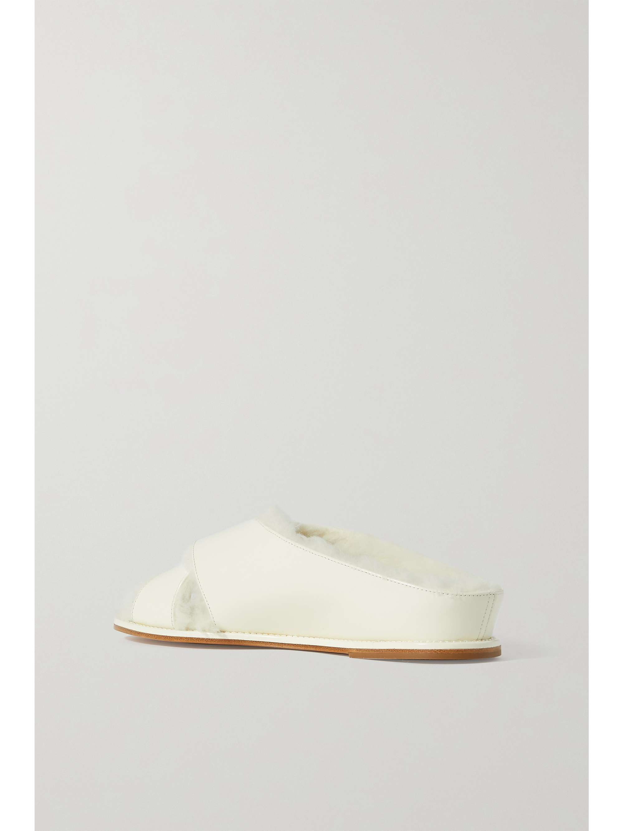 GABRIELA HEARST Ellington leather and faux fur slides