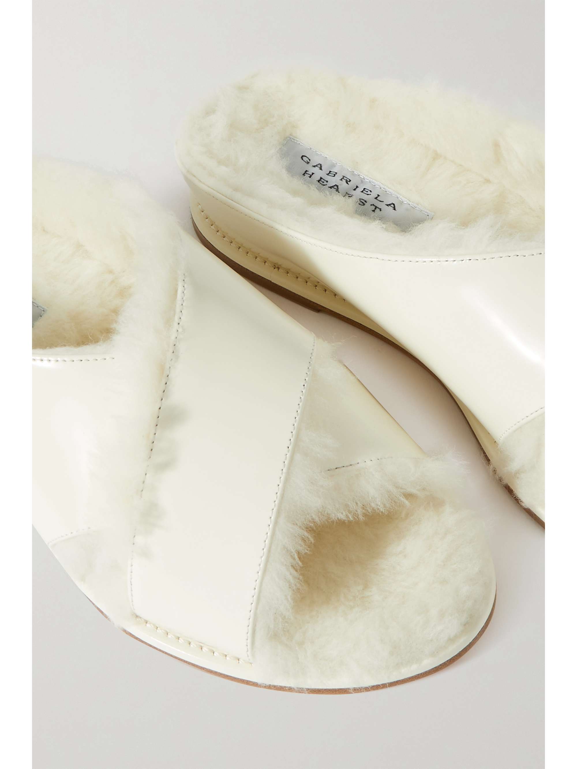 GABRIELA HEARST Ellington leather and faux fur slides