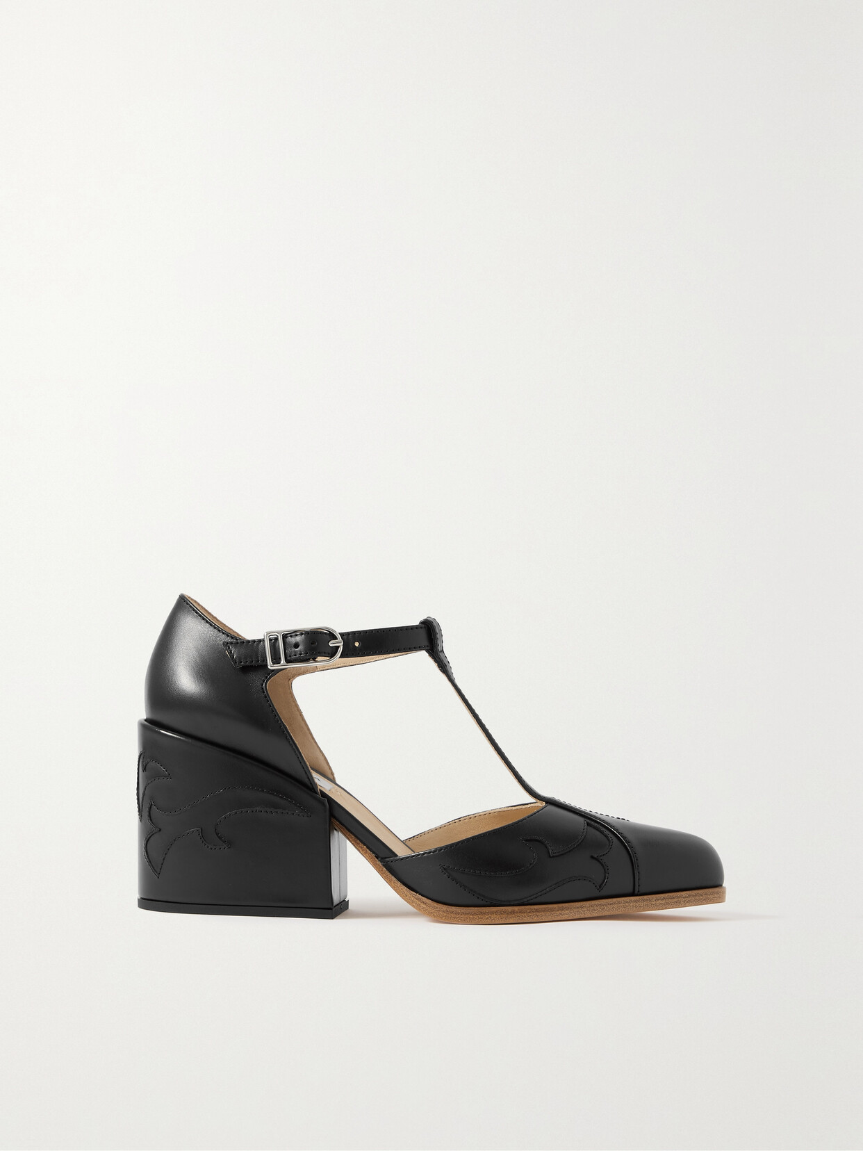 Gabriela Hearst Dolly Embroidered Leather Pumps - Black