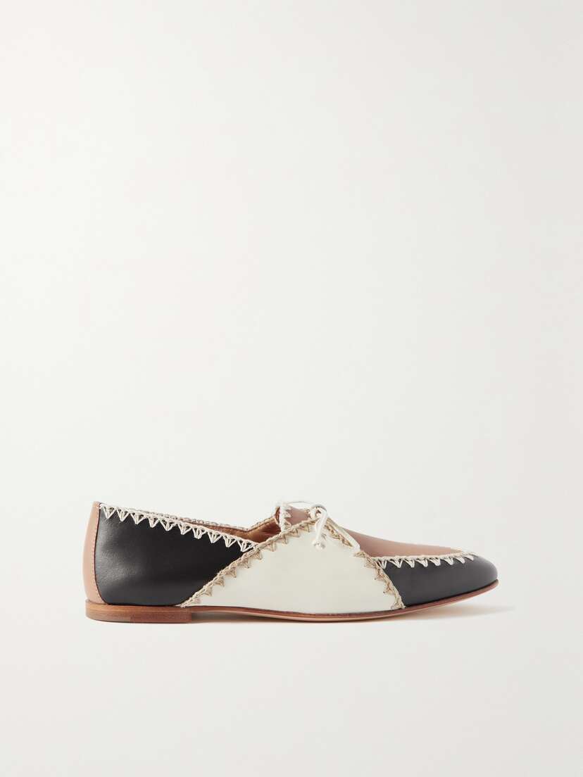Gabriela Hearst Hawett Color-block Leather Point-toe Flats