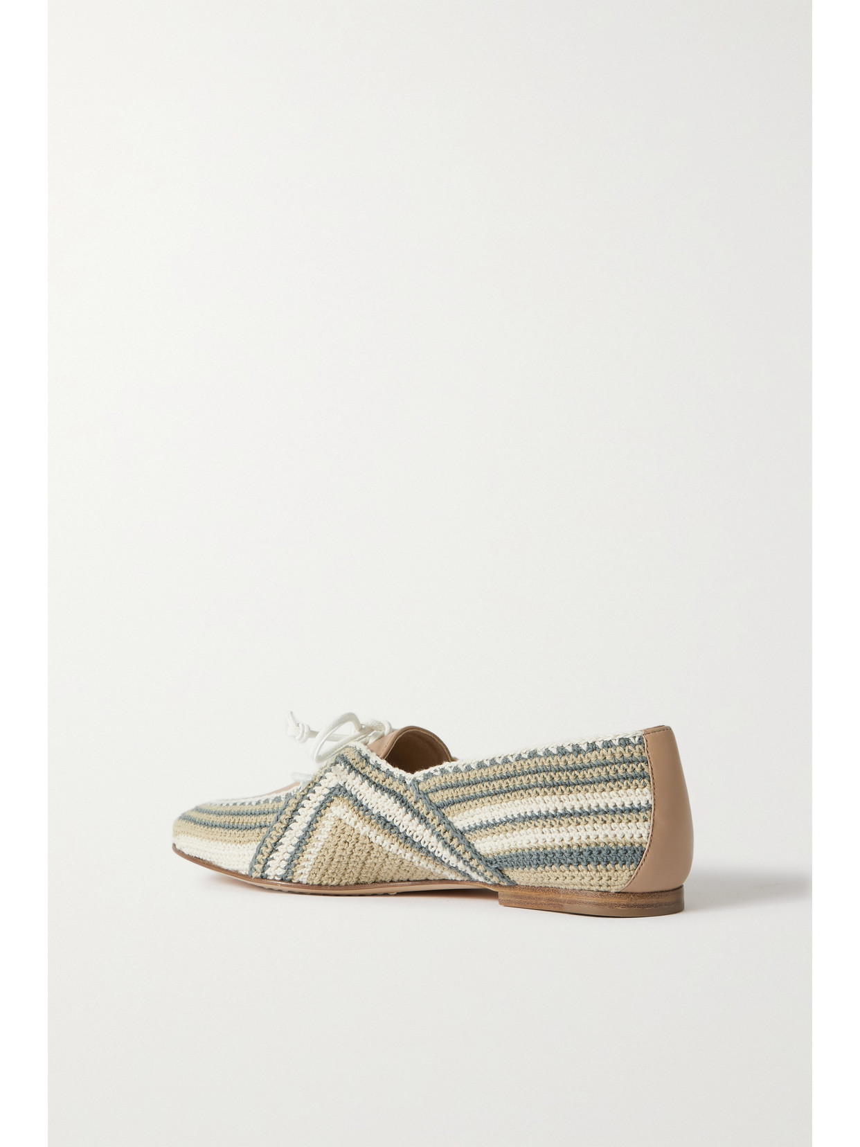 Shop Gabriela Hearst Hays Crochet-trimmed Leather Loafers In Brown