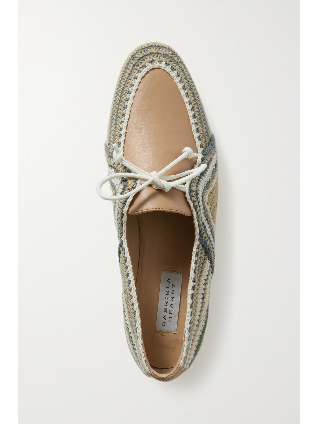 Shop Gabriela Hearst Hays Crochet-trimmed Leather Loafers In Brown