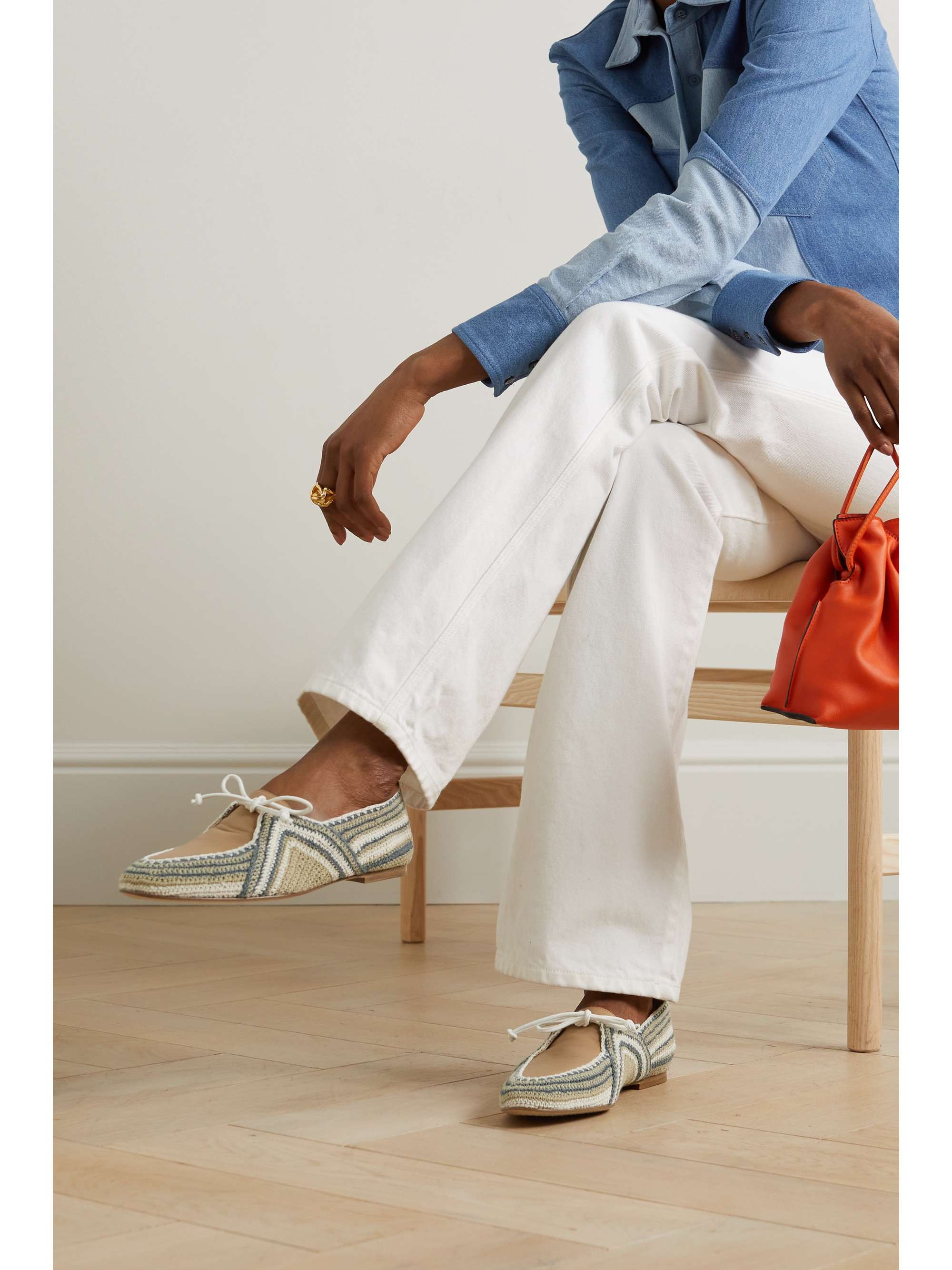 GABRIELA HEARST Hays crochet-trimmed leather loafers