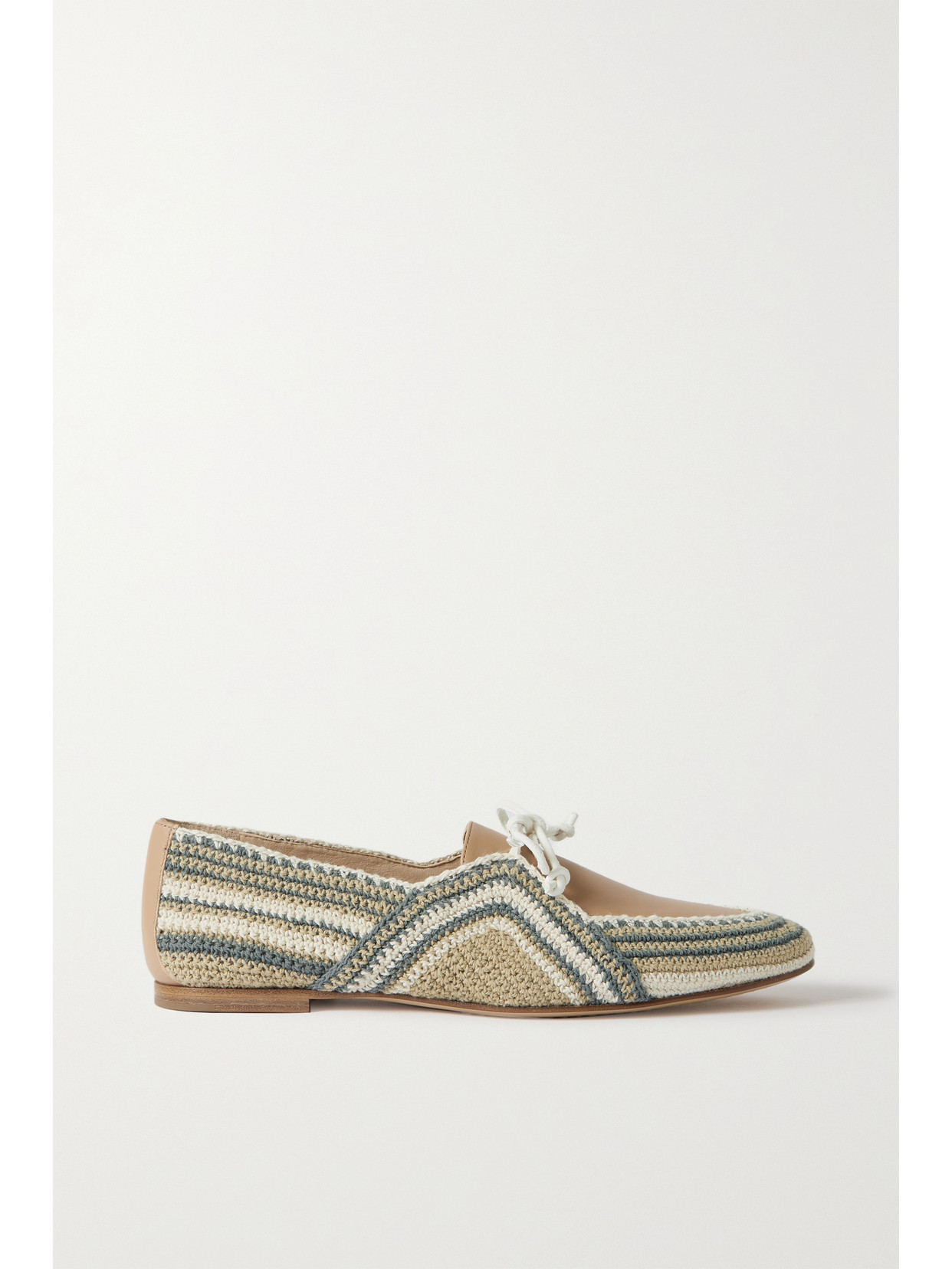 Shop Gabriela Hearst Hays Crochet-trimmed Leather Loafers In Brown