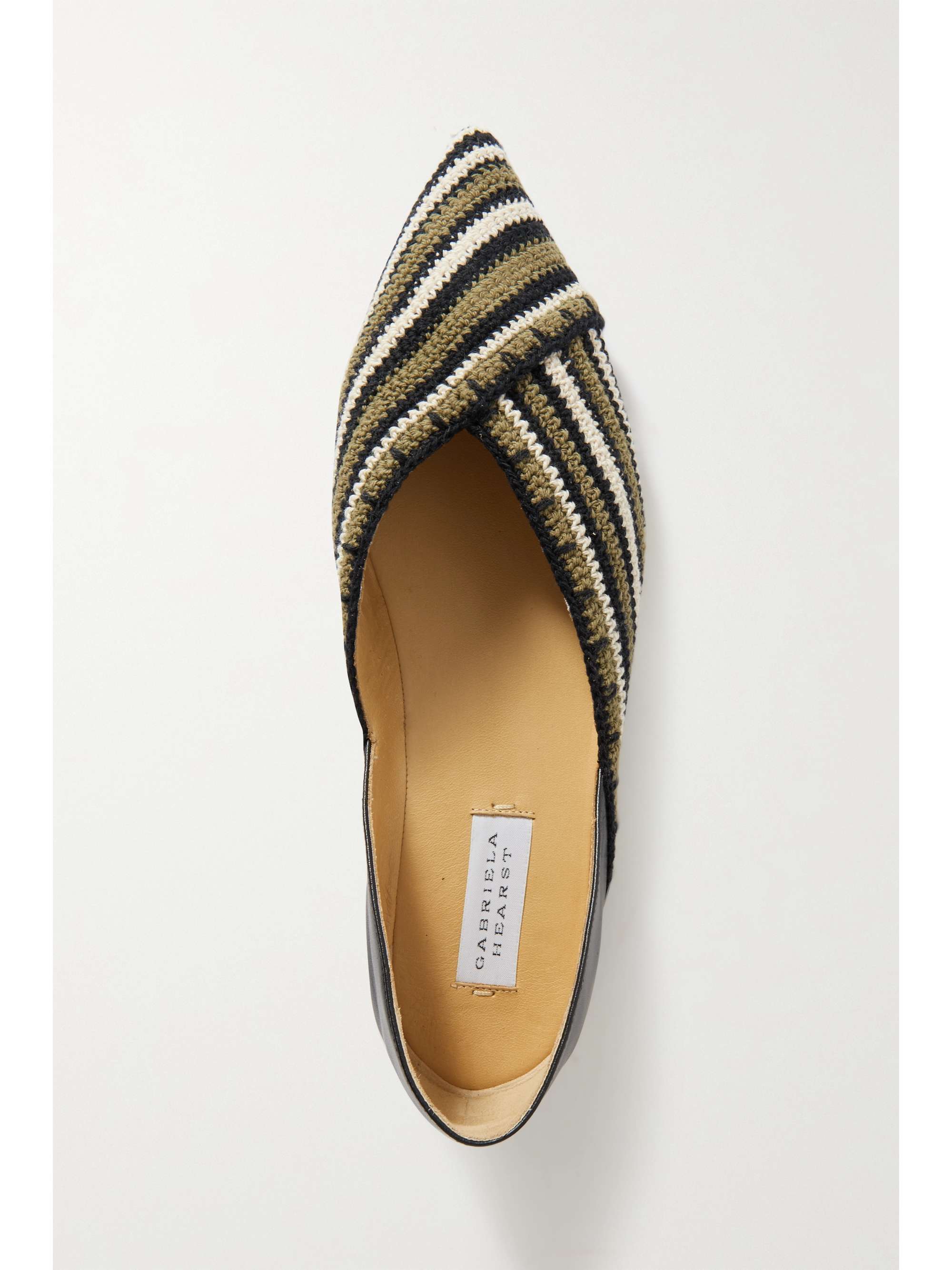 GABRIELA HEARST Artis crochet-knit and leather point-toe flats