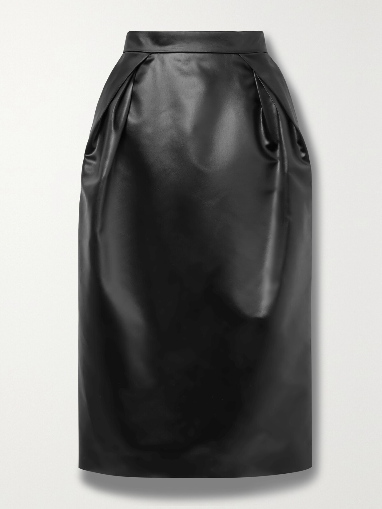 Maison Margiela - Pleated Duchesse-satin Midi Skirt - Black