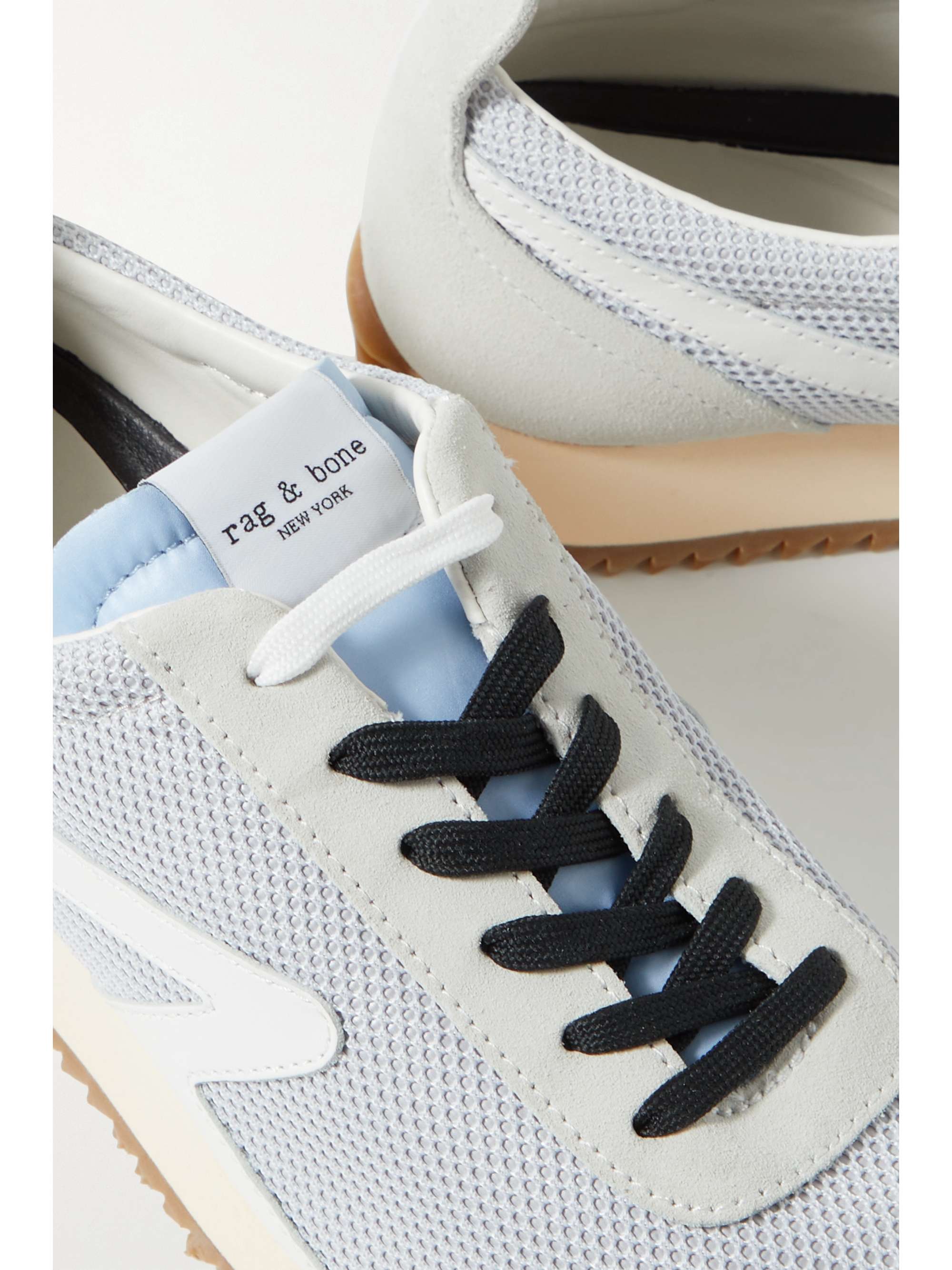 RAG & BONE Retro Runner suede and leather-trimmed recycled-mesh sneakers