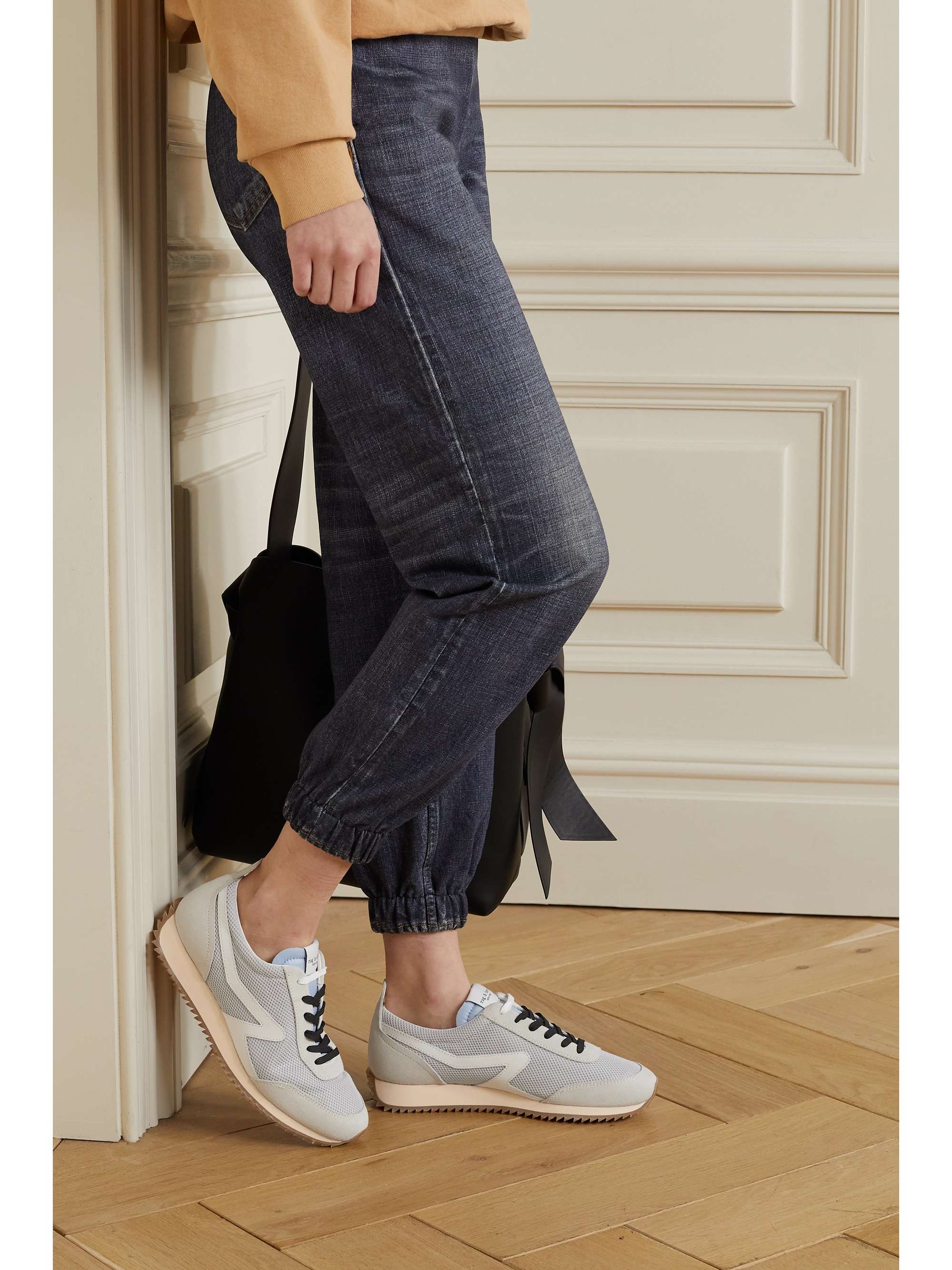 RAG & BONE Retro Runner suede and leather-trimmed recycled-mesh sneakers
