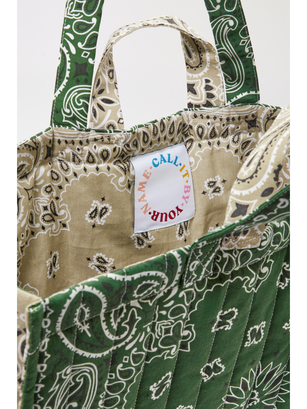 Shop Call It By Your Name Maxi Cabas Reversible Paisley-print Cotton-poplin Tote In Green