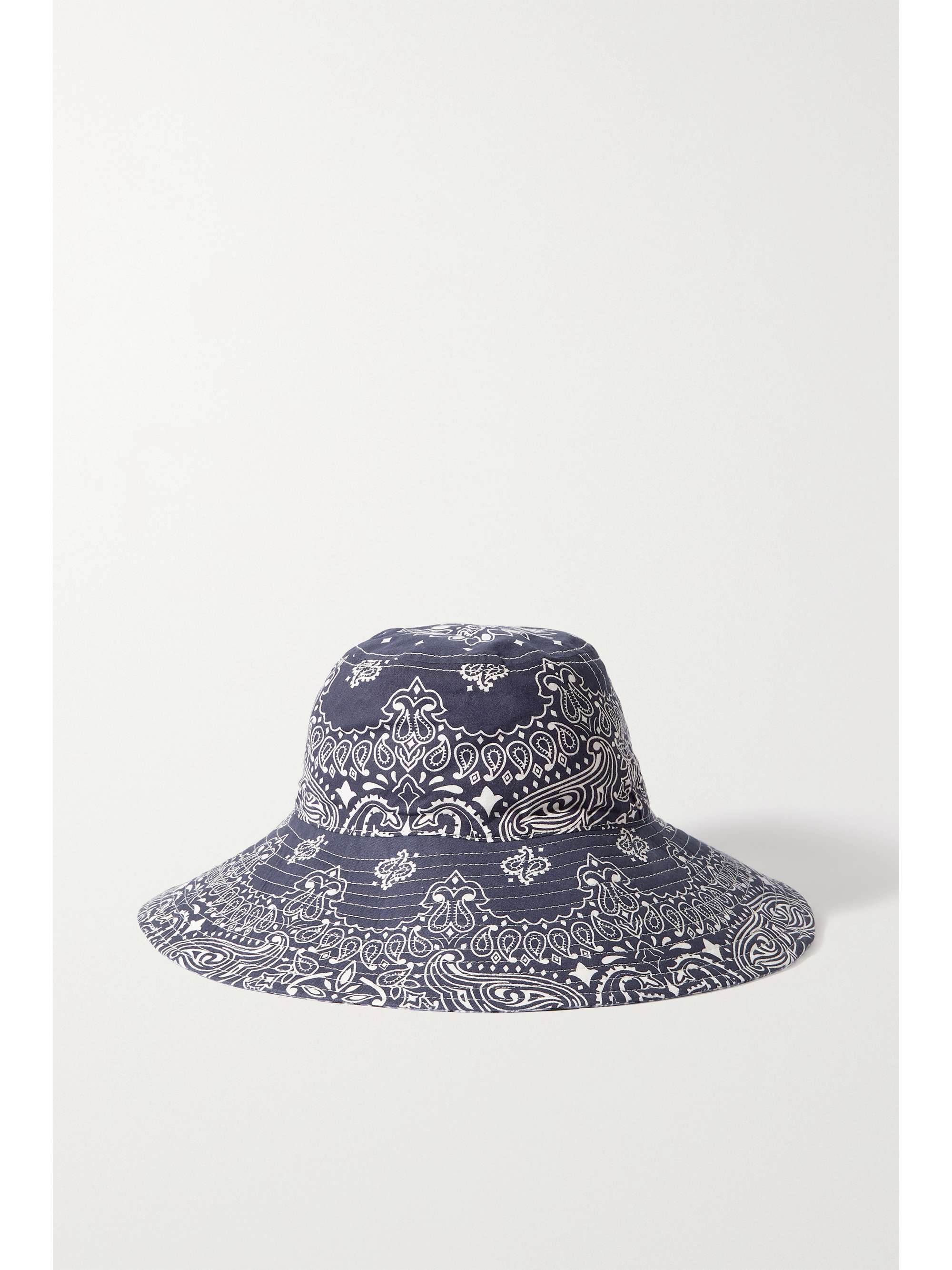 CALL IT BY YOUR NAME Capeline bead-embellished paisley-print cotton bucket hat