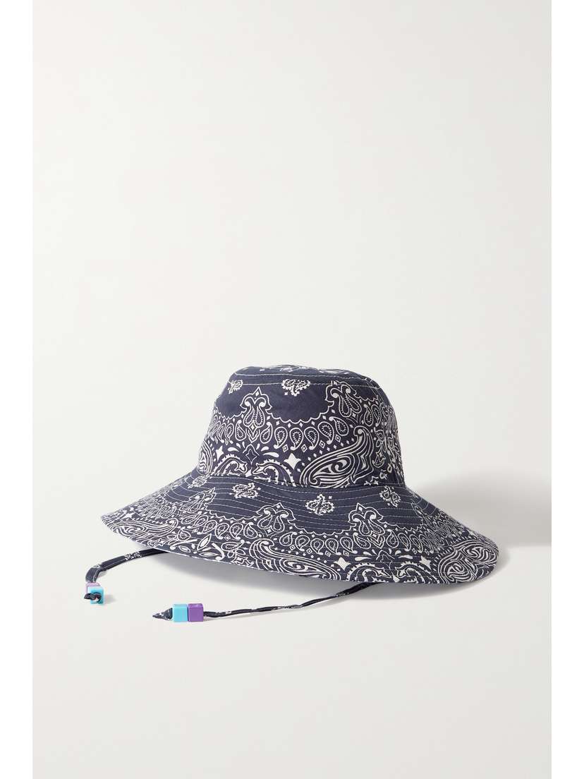 CALL IT BY YOUR NAME Capeline Bead-embellished Paisley-print Cotton Bucket Hat