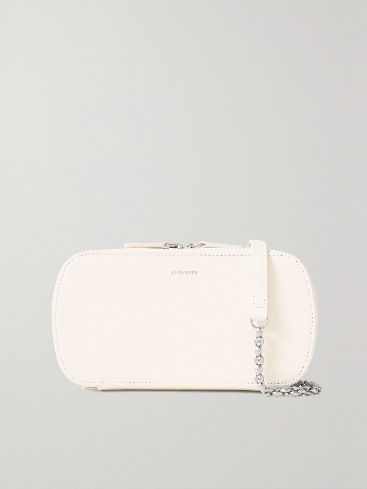 Jil Sander Leather Shoulder Bag In Ecru