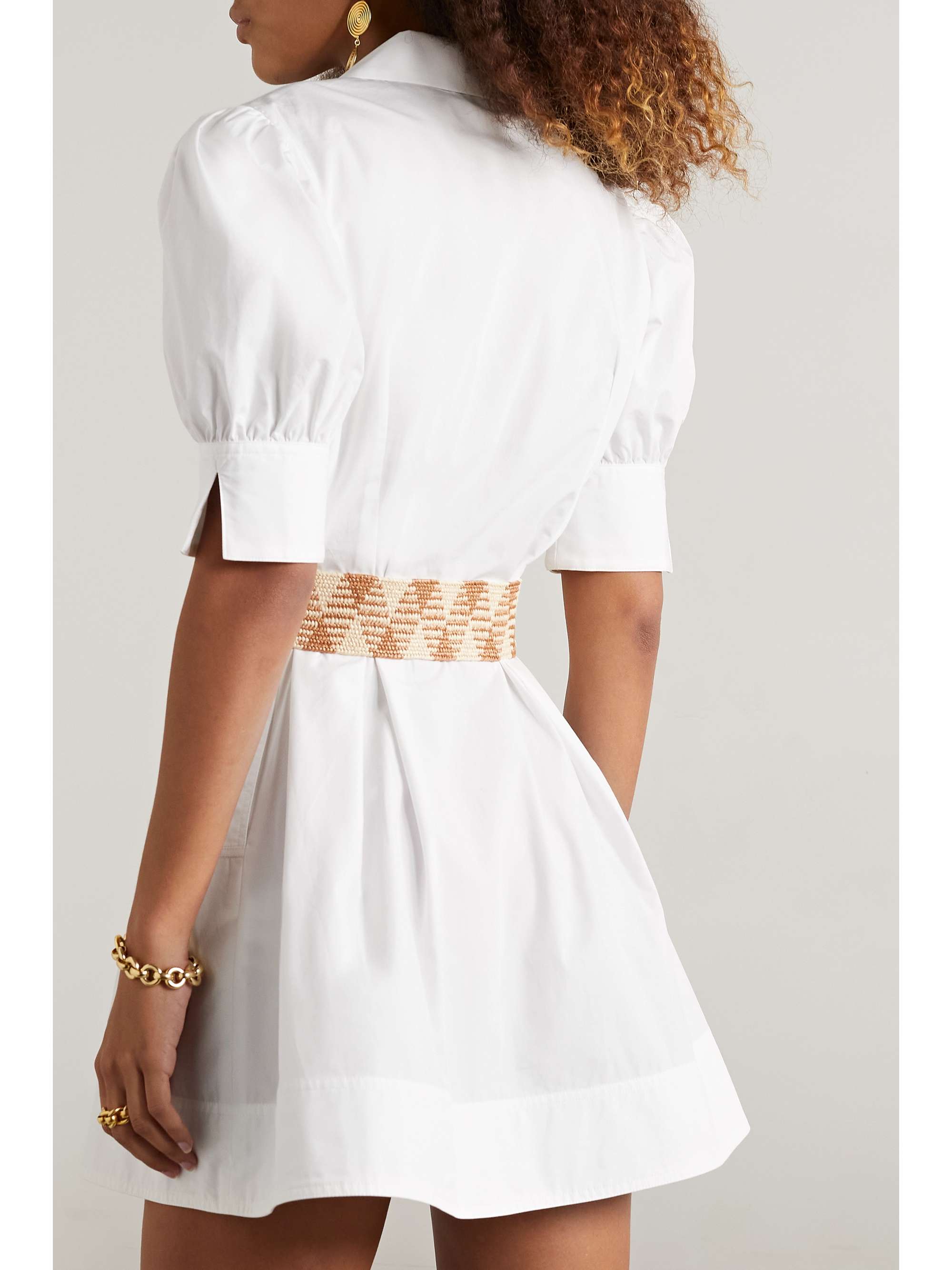 REBECCA VALLANCE Angelo belted cotton-poplin mini dress