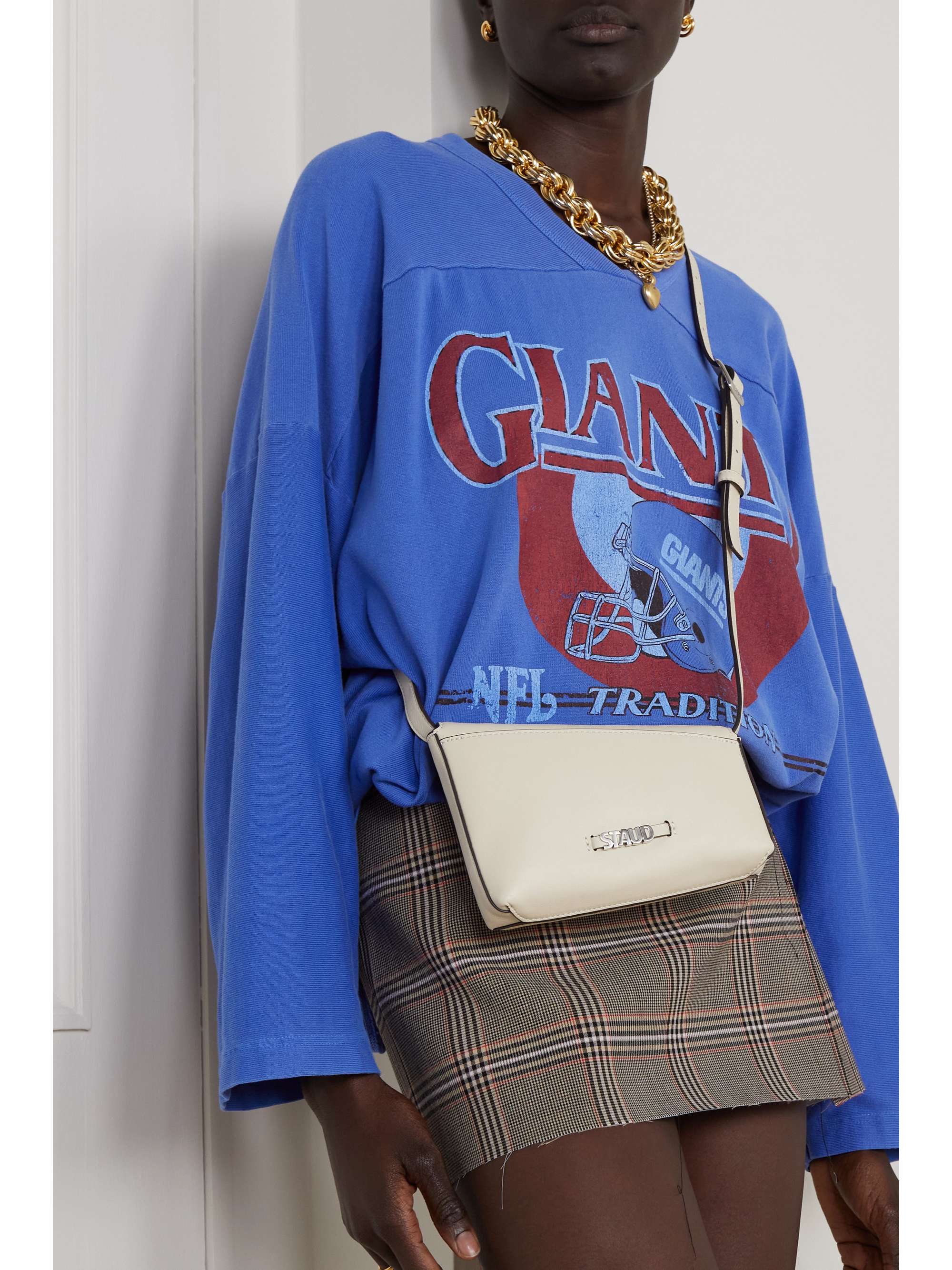 STAUD Acute leather shoulder bag NETAPORTER