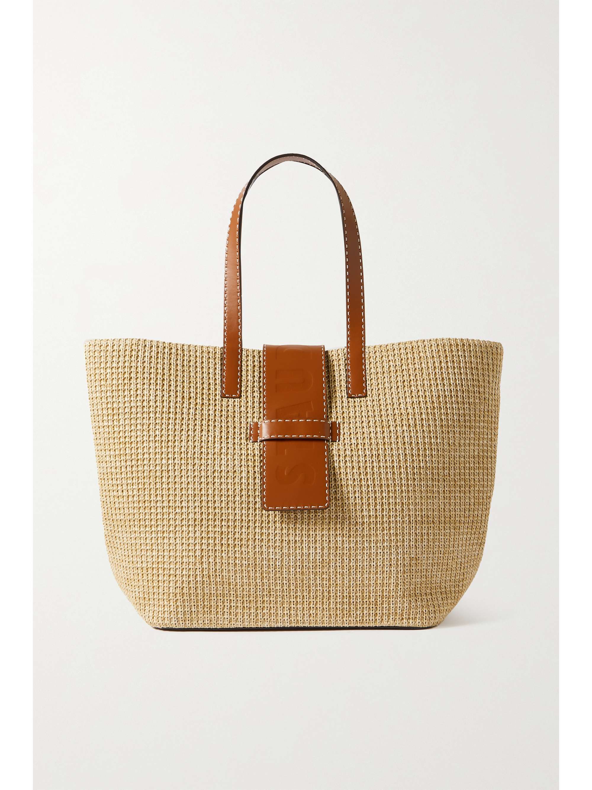 raffia and leather handbags