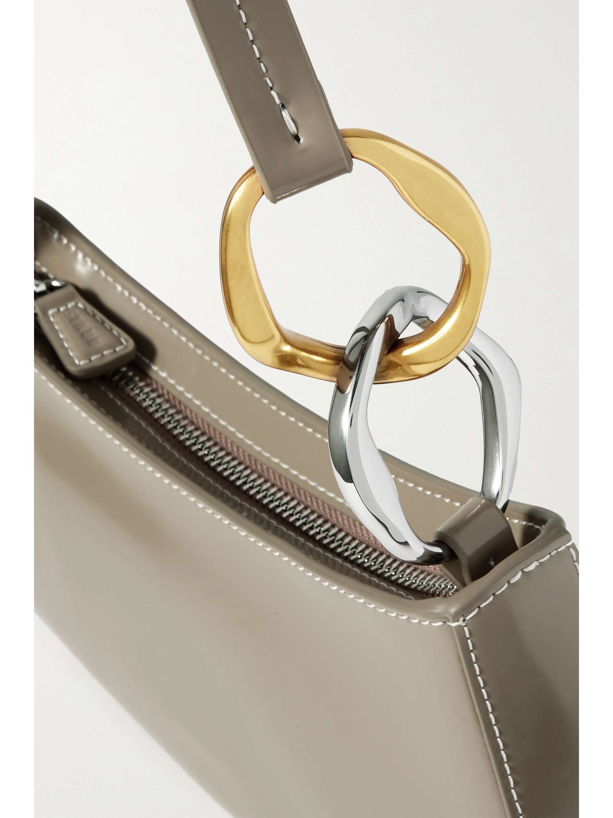 Taupe Ollie leather shoulder bag STAUD NETAPORTER