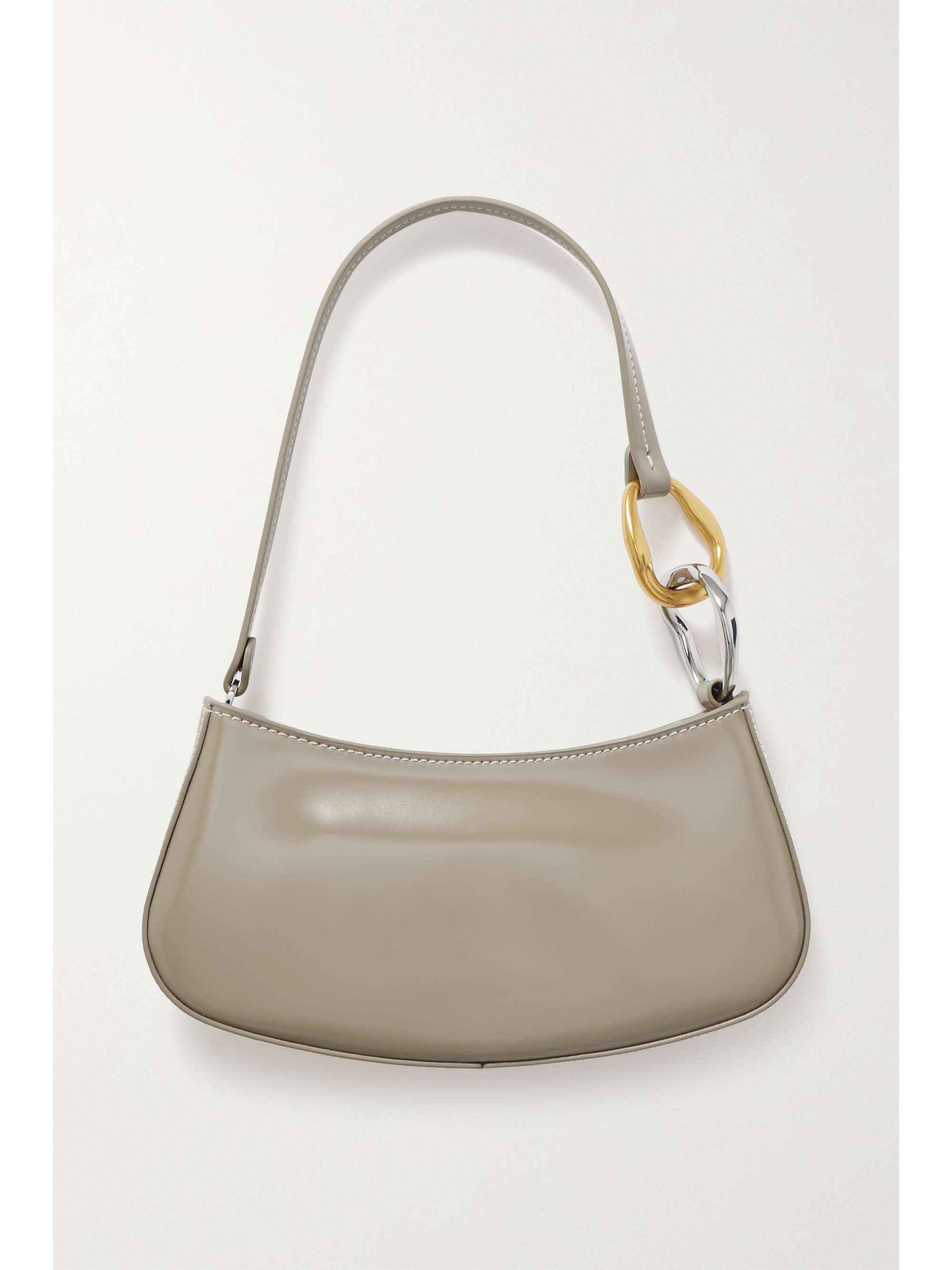 Taupe Ollie leather shoulder bag STAUD NETAPORTER