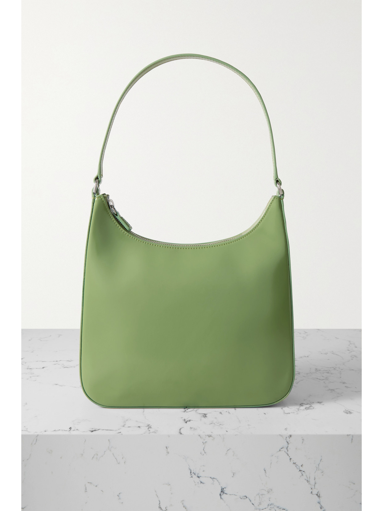 STAUD - Alec Glossed-leather Shoulder Bag - Green