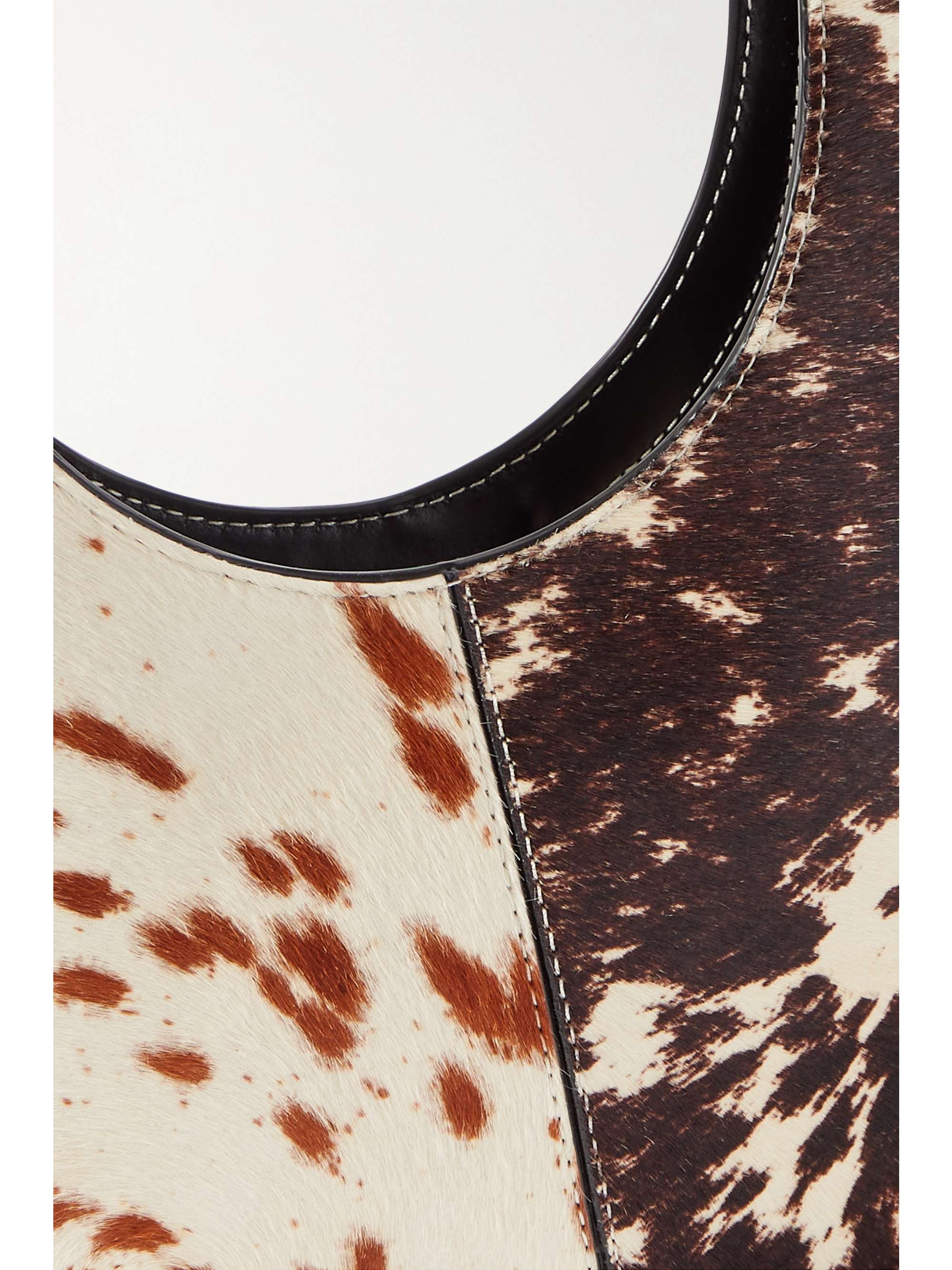 STAUD Moon Split Tote aus Kalbshaar mit Animal-Print und Lederbesätzen