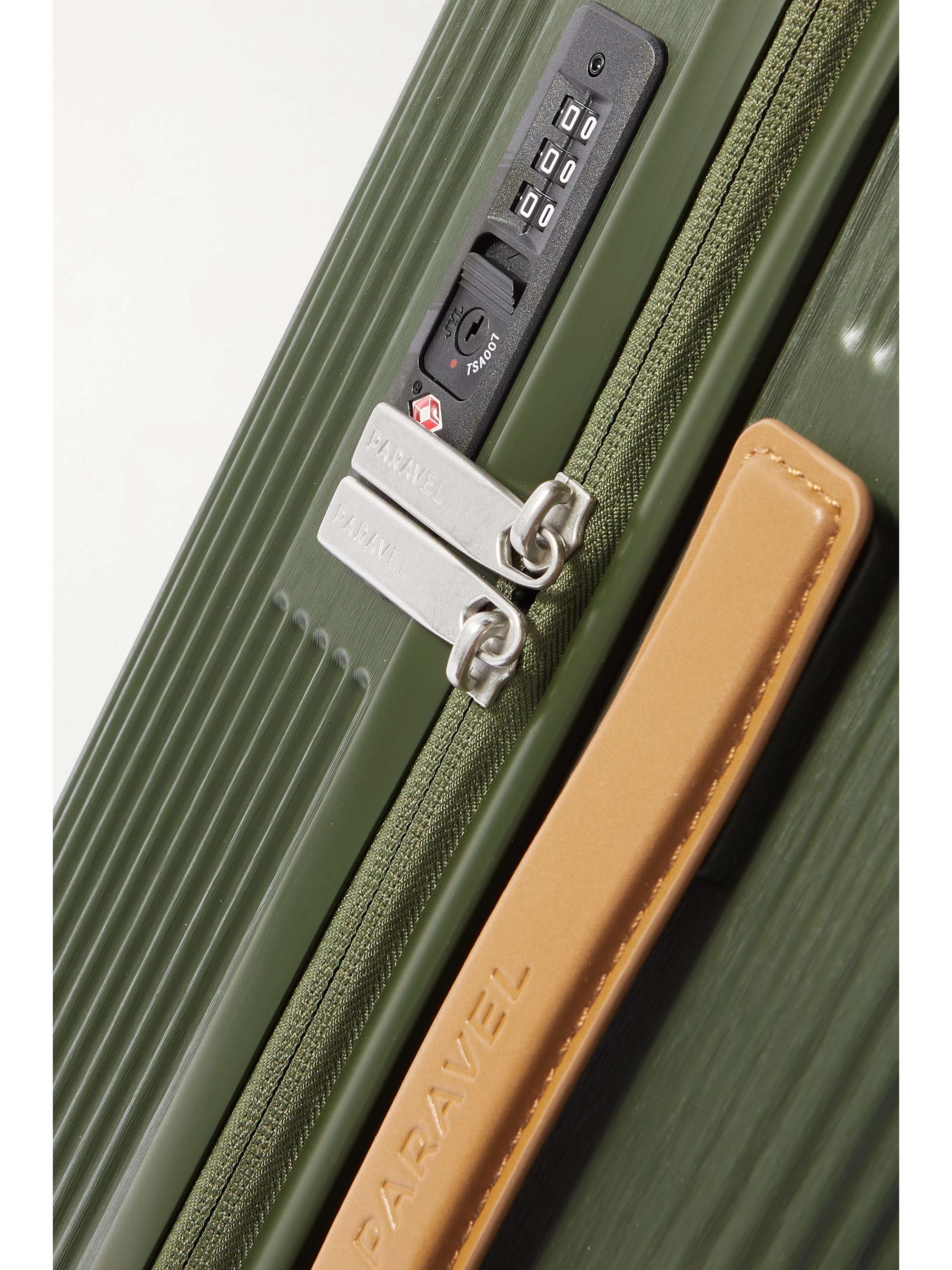 PARAVEL Aviator Carry-On Plus vegan leather-trimmed recycled-hardshell suitcase