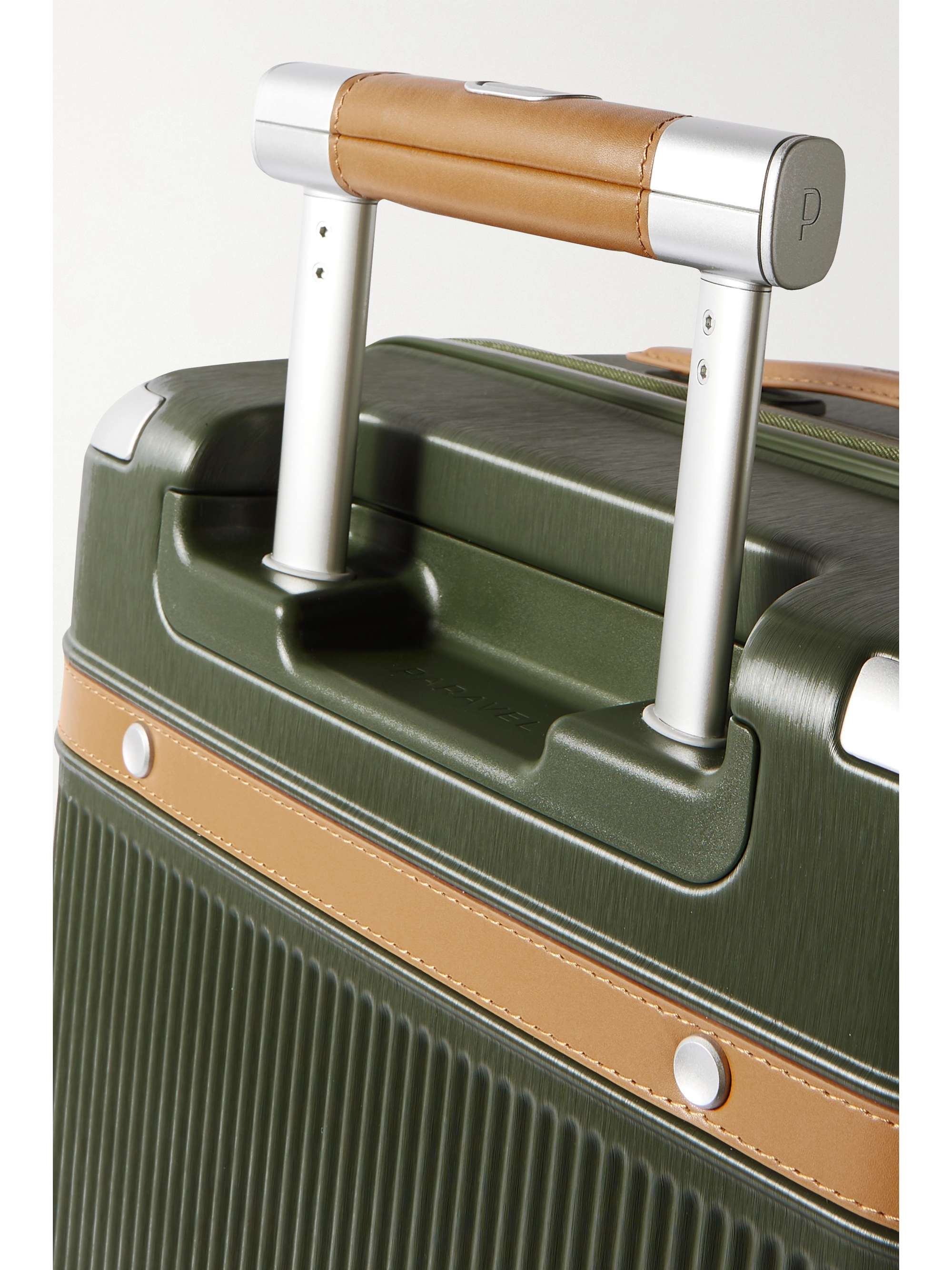 PARAVEL Aviator Carry-On Plus vegan leather-trimmed recycled-hardshell suitcase