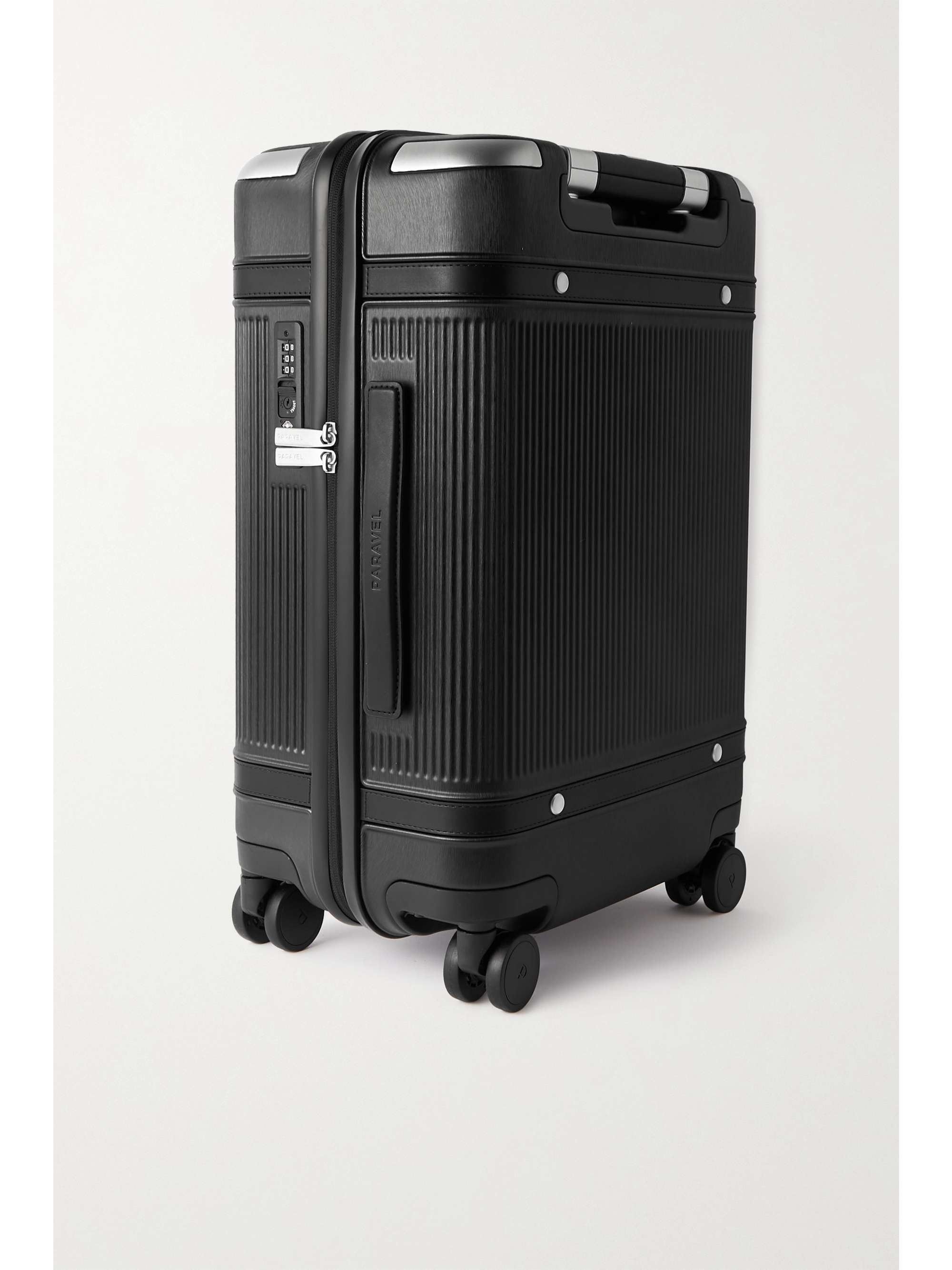 PARAVEL Aviator Carry-On Plus vegan leather-trimmed recycled-hardshell suitcase