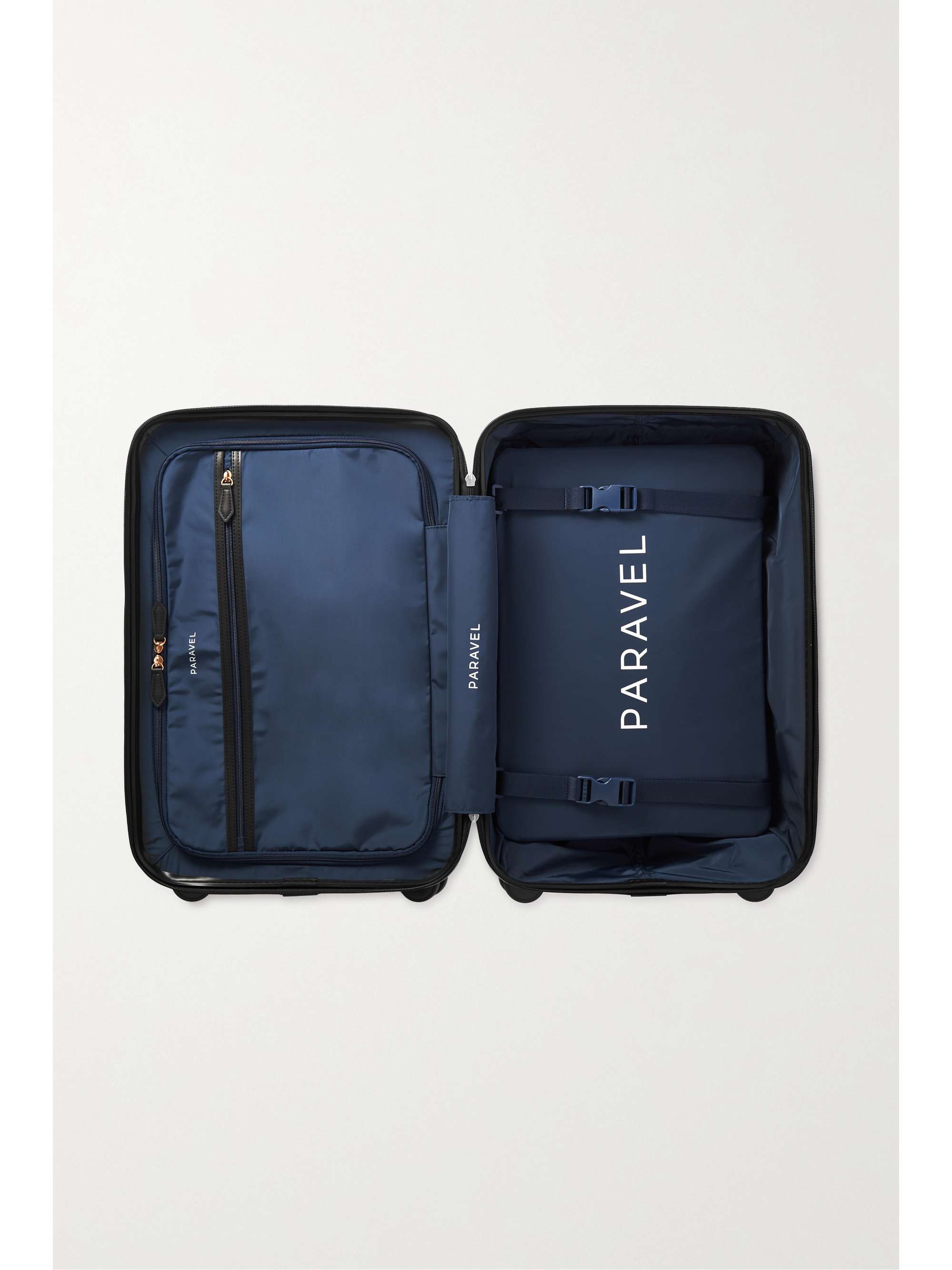 PARAVEL Aviator Carry-On Plus vegan leather-trimmed recycled-hardshell suitcase