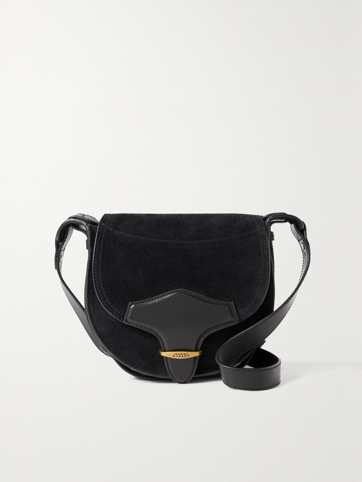 Isabel Marant - Botsy Small Leather-trimmed Two-tone Suede Shoulder Bag - Black