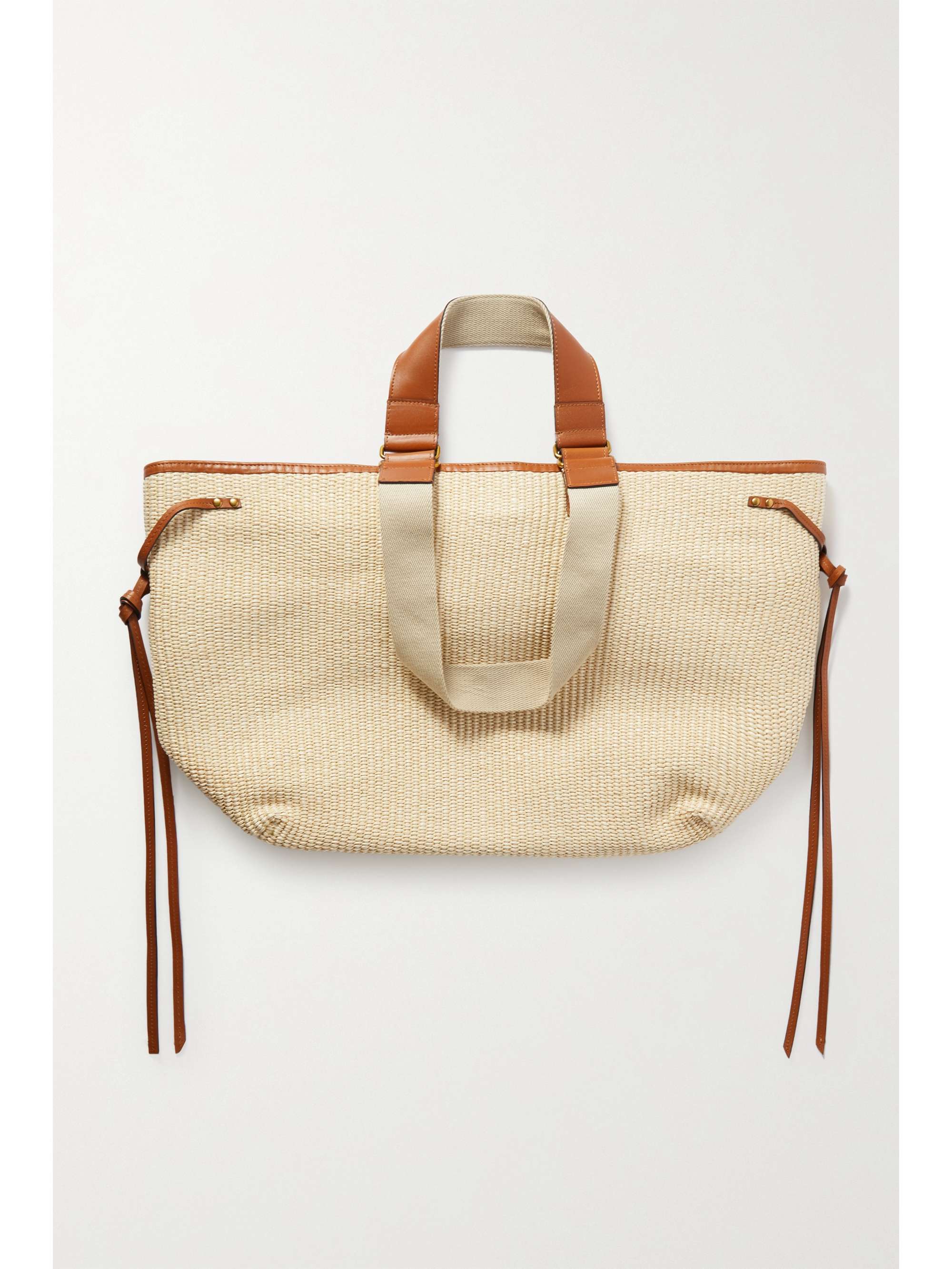 ISABEL MARANT Sac à main en raphia à finitions en cuir Wardy