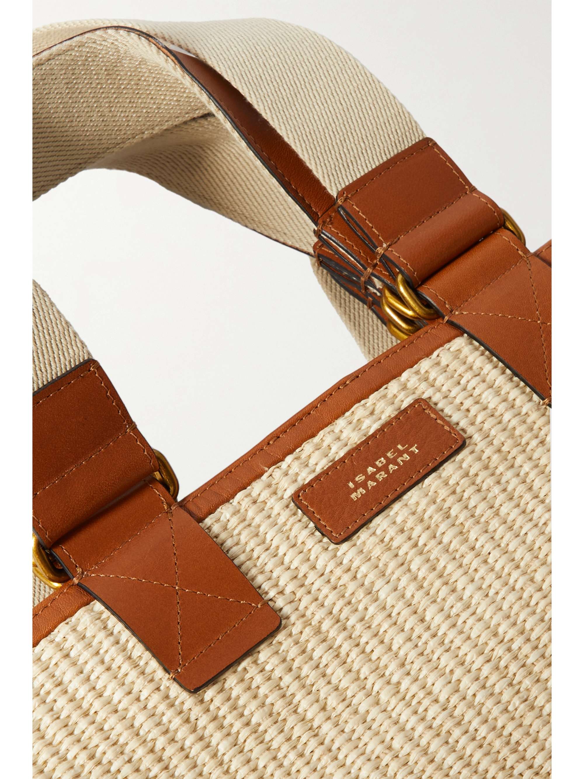 ISABEL MARANT Sac à main en raphia à finitions en cuir Wardy