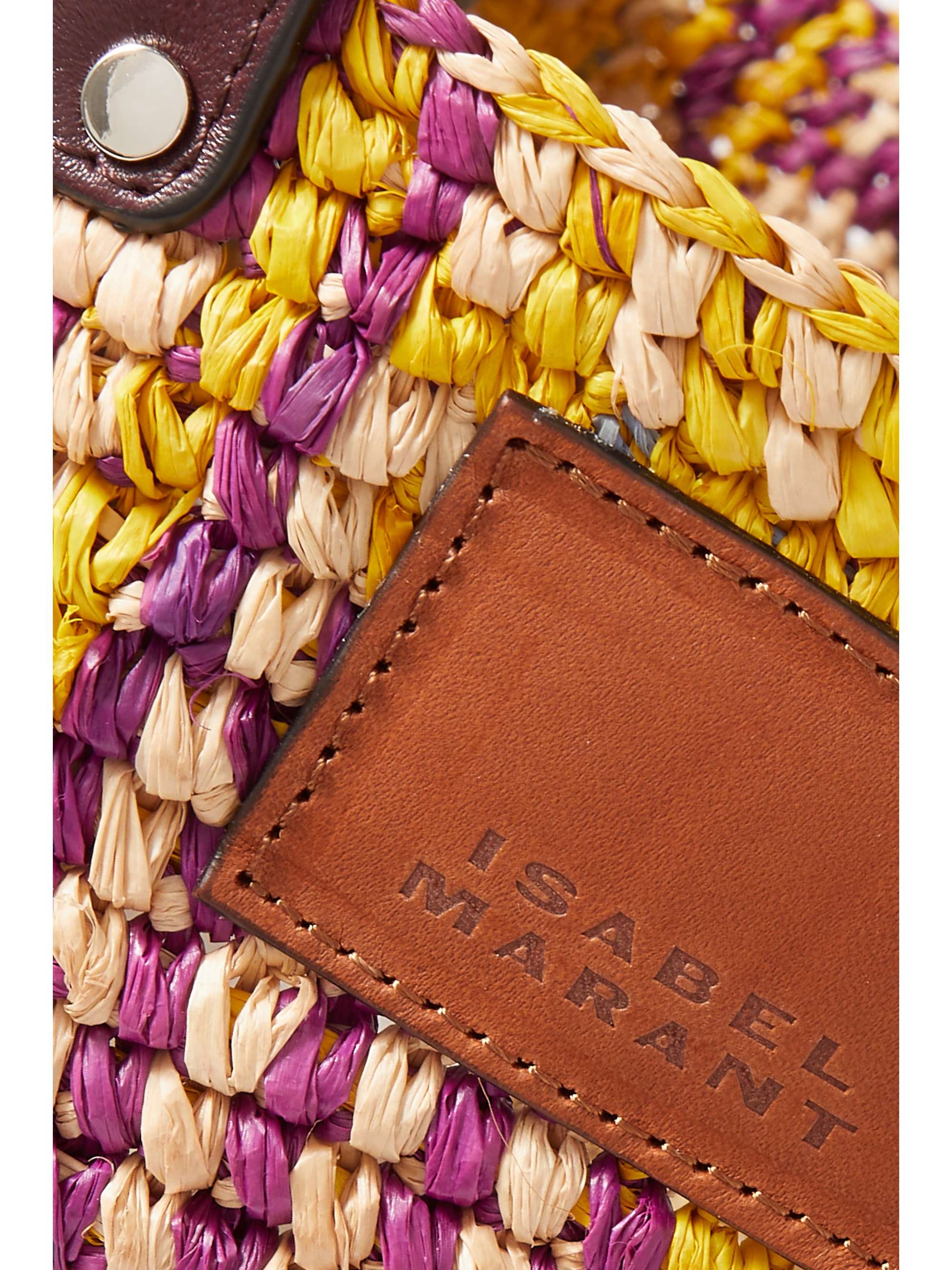 ISABEL MARANT Bahiba leather-trimmed woven raffia tote