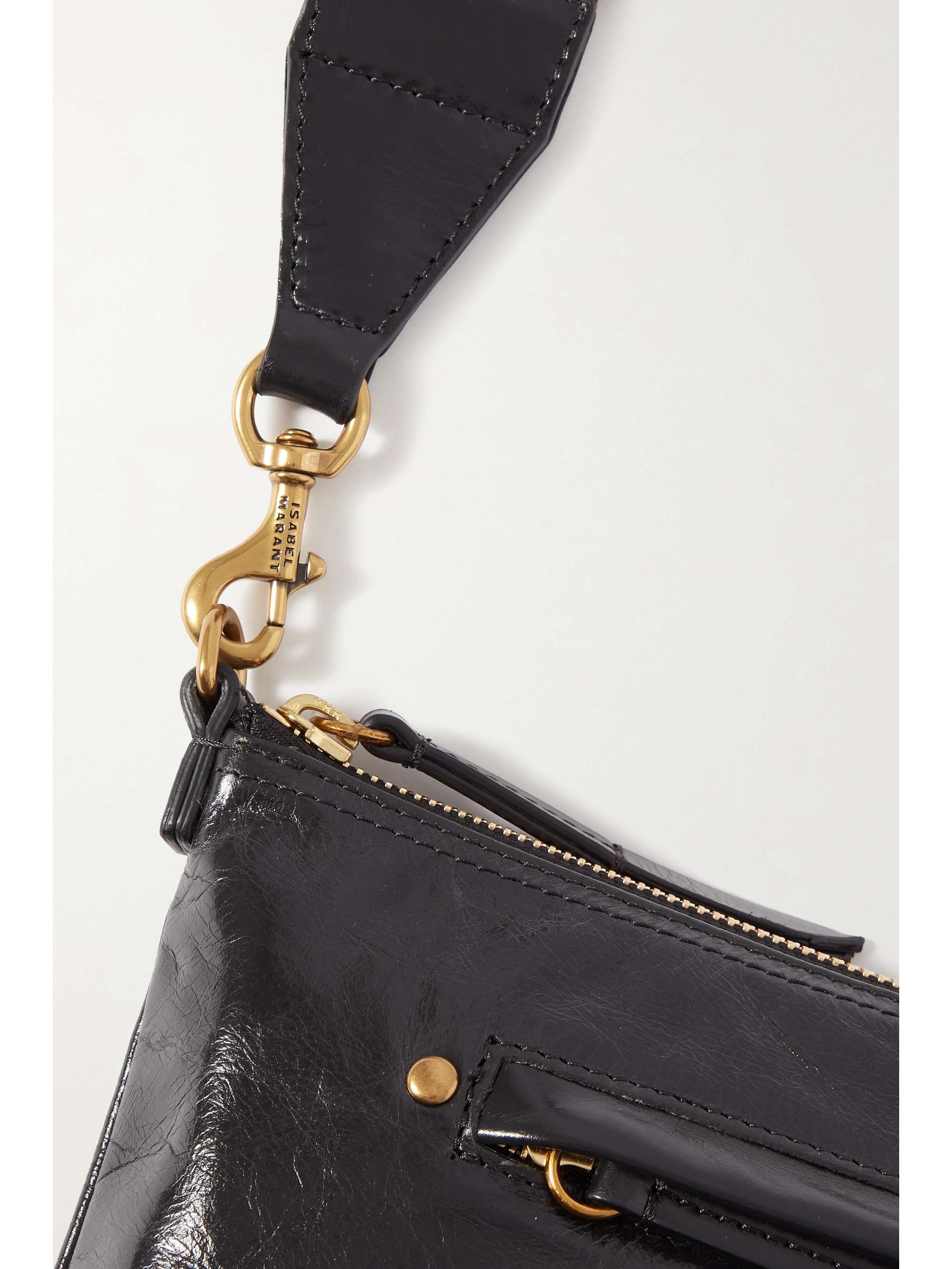 ISABEL MARANT Sac porté épaule en cuir glacé froissé Nessah