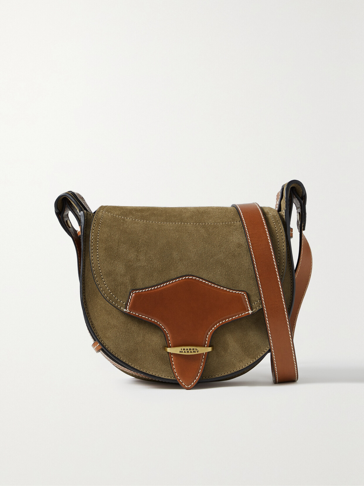 Isabel Marant - Botsy Small Leather-trimmed Suede Shoulder Bag - Green