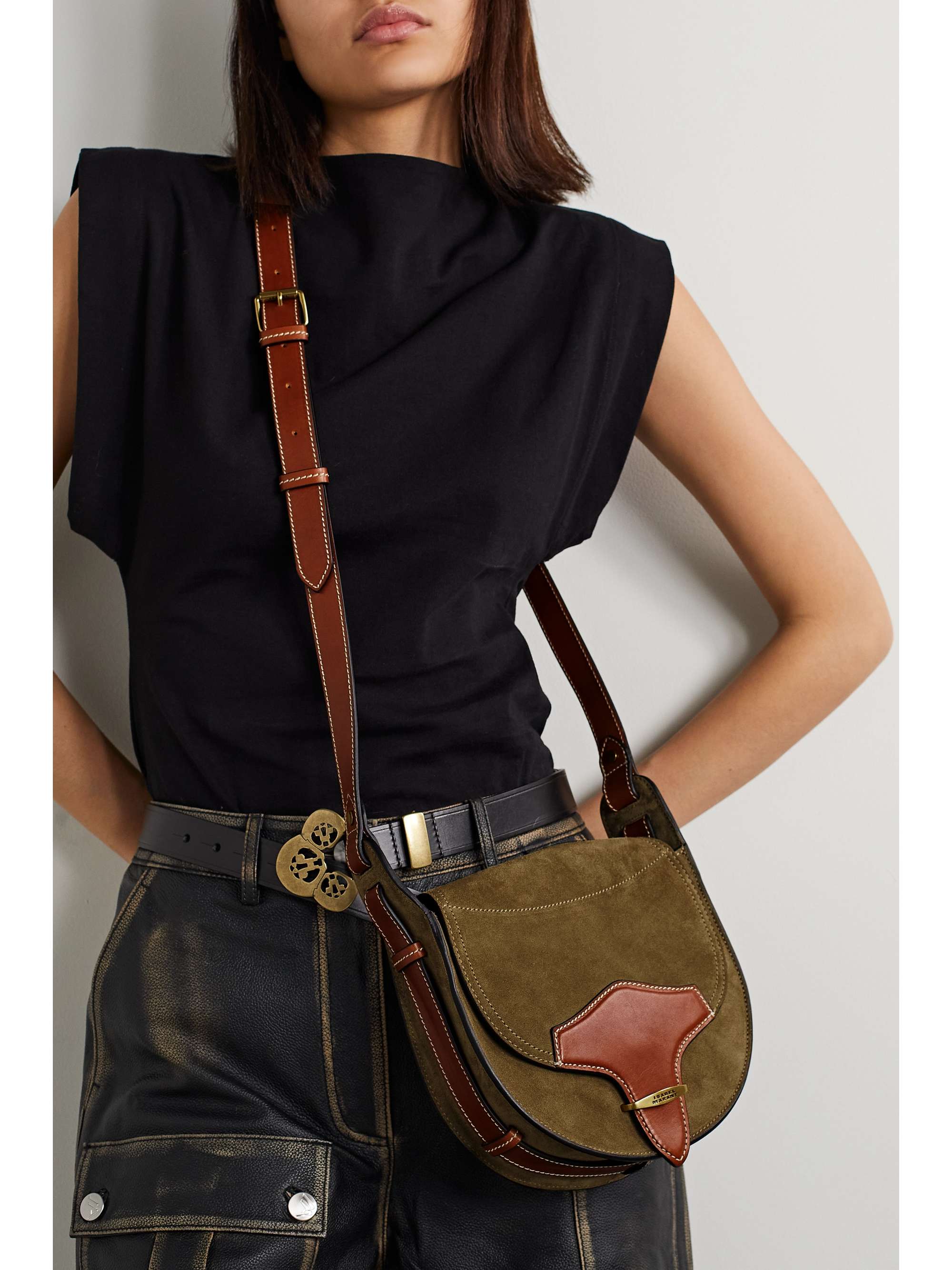 Samara Suede Shoulder Bag in Brown - Isabel Marant