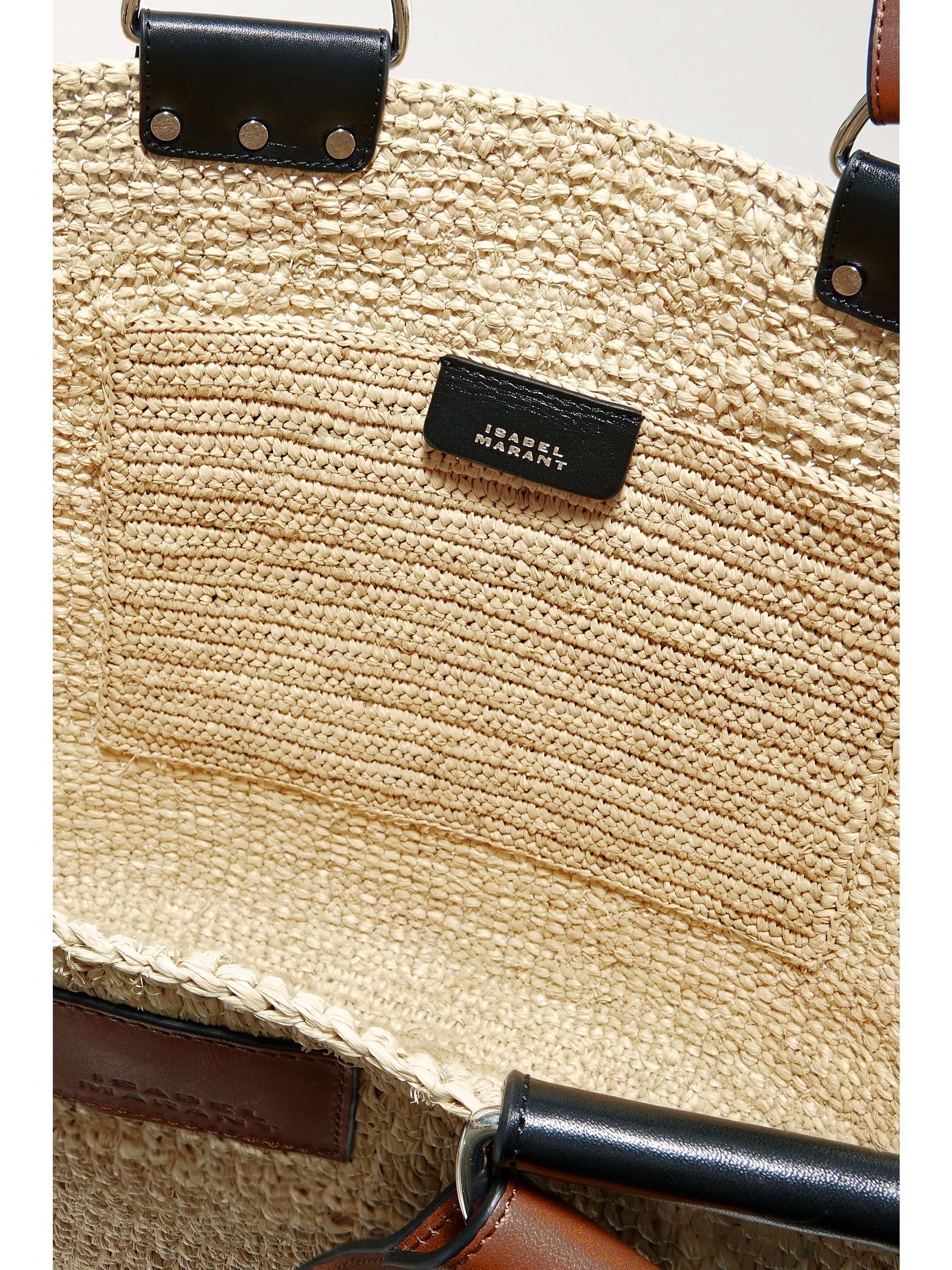 ISABEL MARANT Sac à main en raphia à finitions en cuir Bahiba