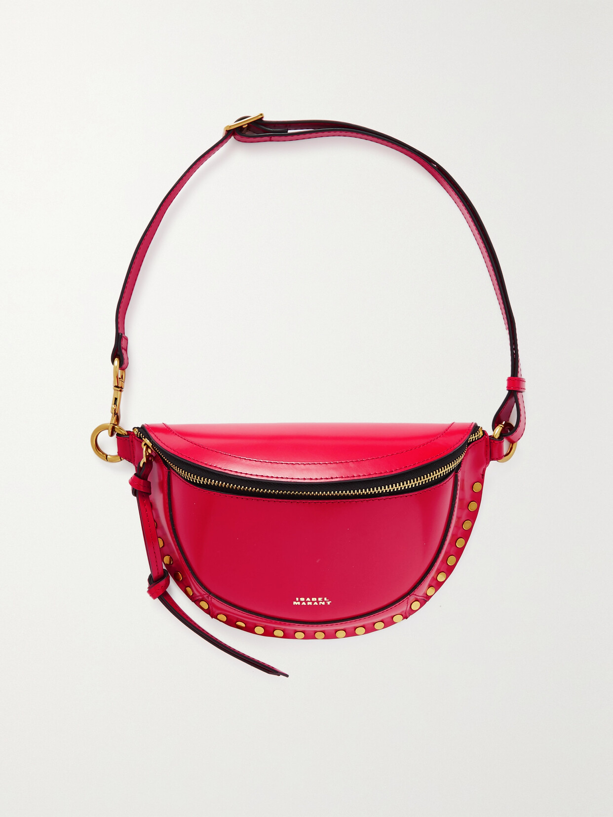 Isabel Marant Skano Studded Leather Belt Bag In Red