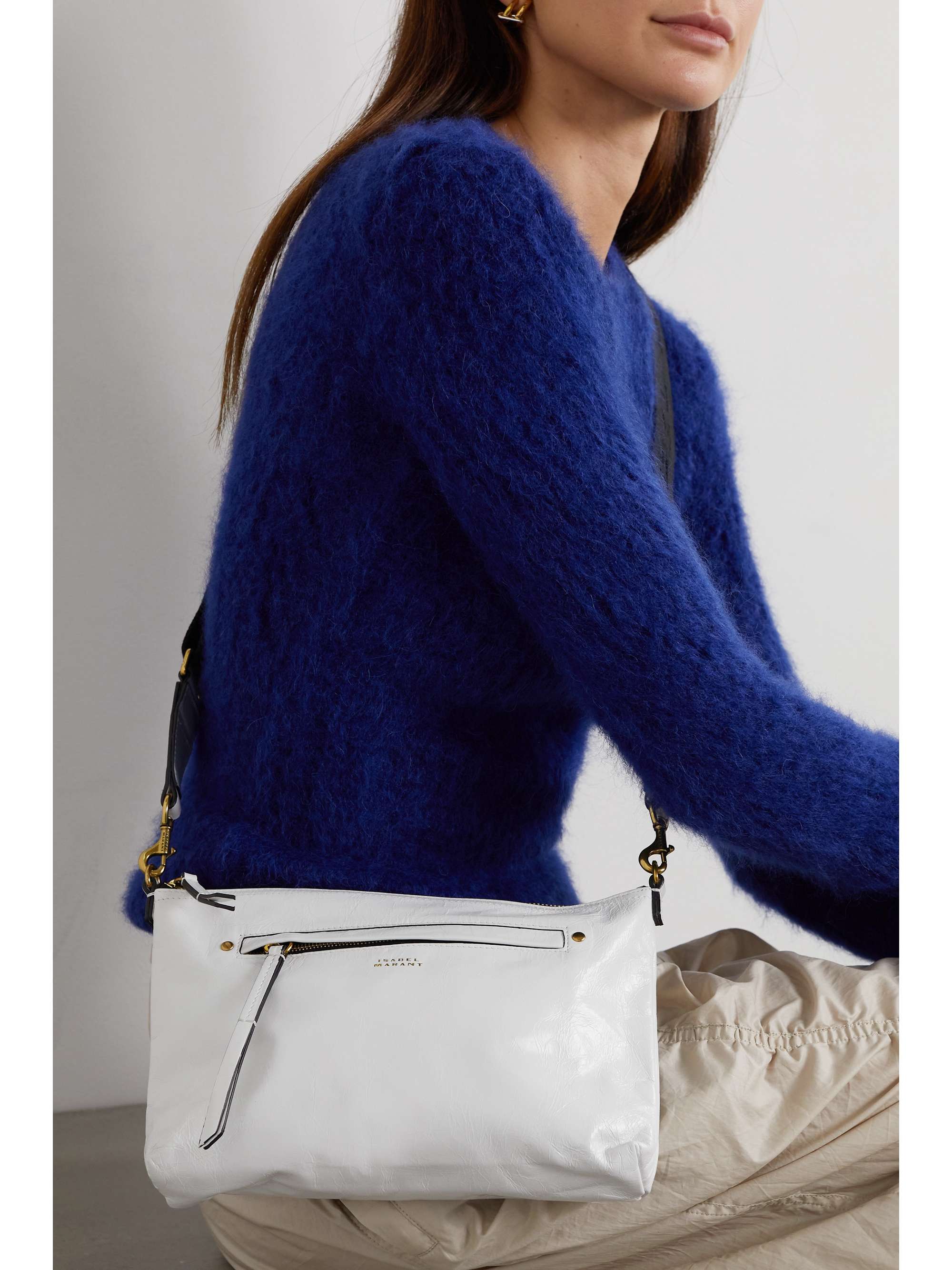 ISABEL MARANT Sac porté épaule en cuir glacé froissé Nessah