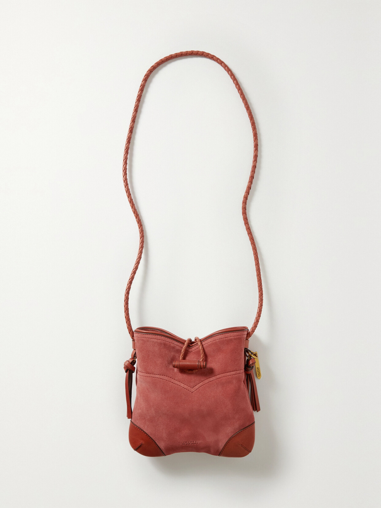 Isabel Marant - Taggy Tasseled Leather-trimmed Suede Shoulder Bag - Orange