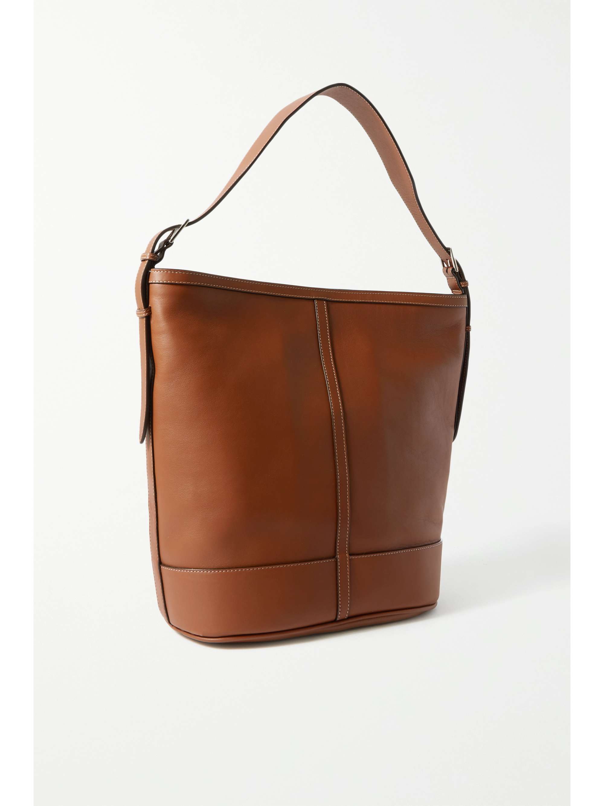 HUNTING SEASON Topstitched leather tote