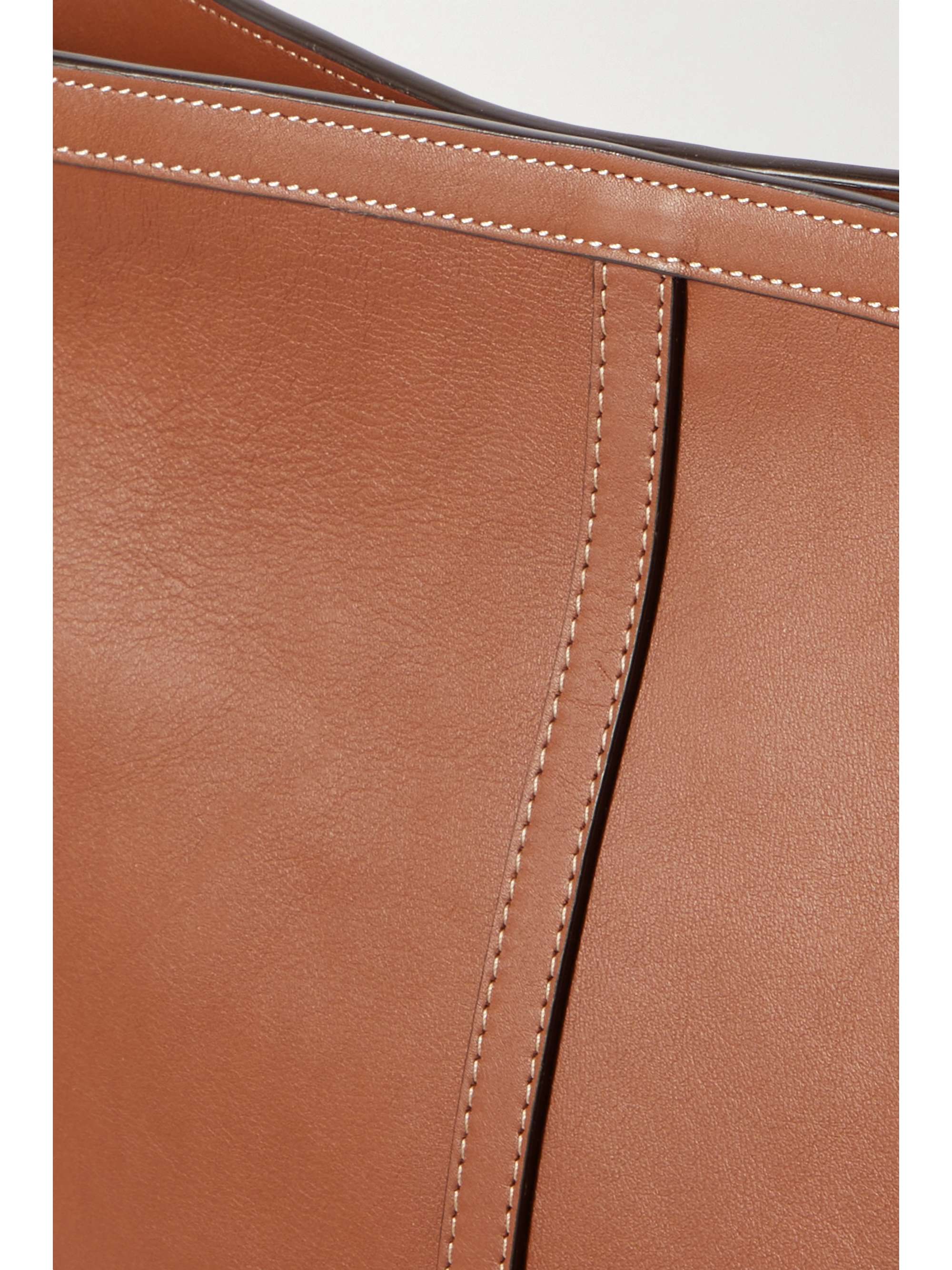 HUNTING SEASON Topstitched leather tote