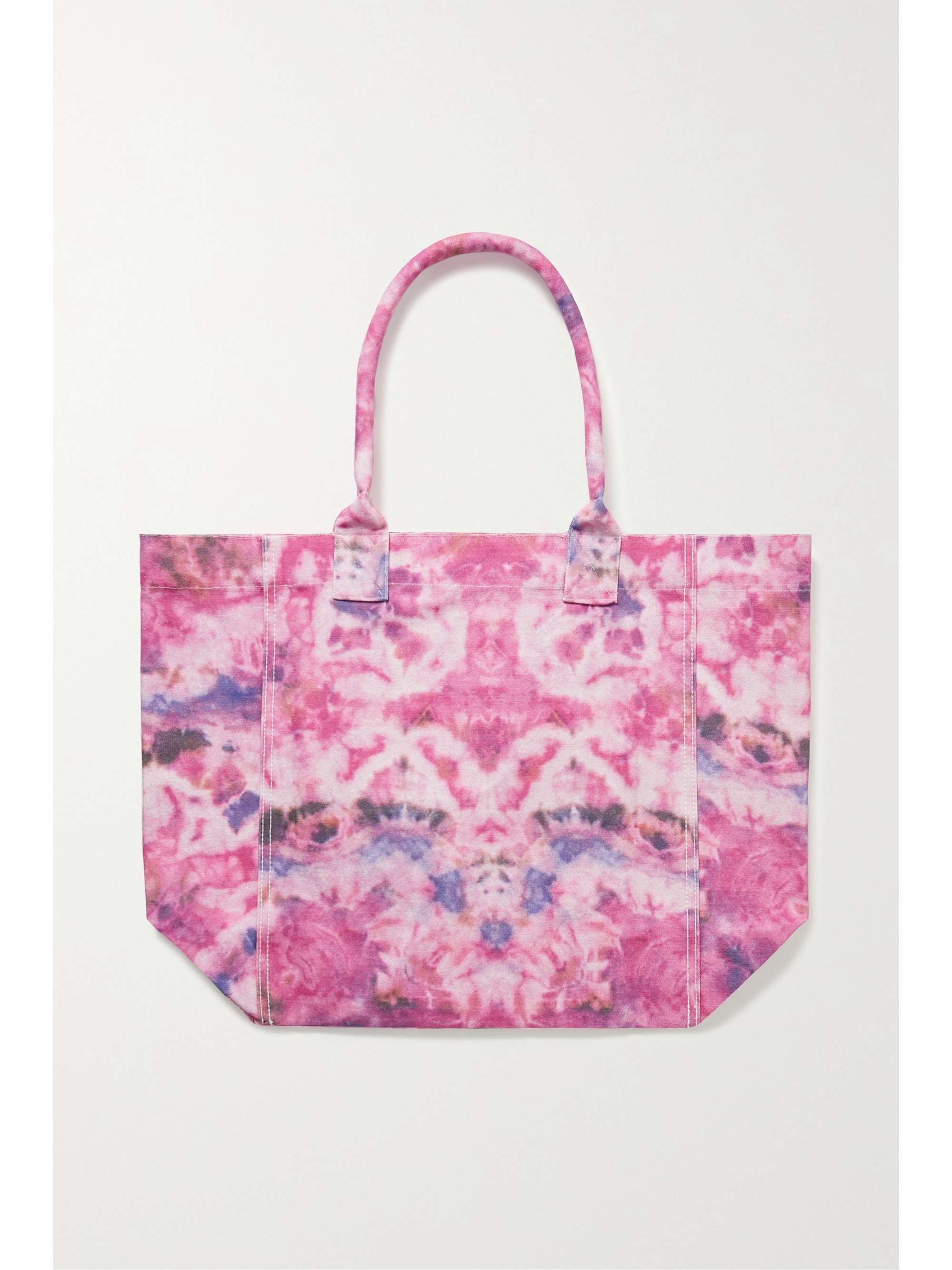 ISABEL MARANT Yenky flocked tie-dyed cotton-canvas tote