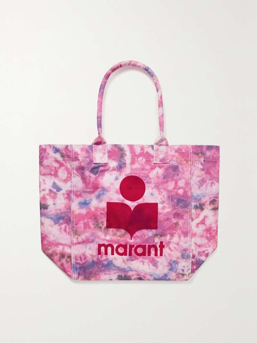 Isabel Marant Yenky Flocked Tie-dyed Cotton-canvas Tote