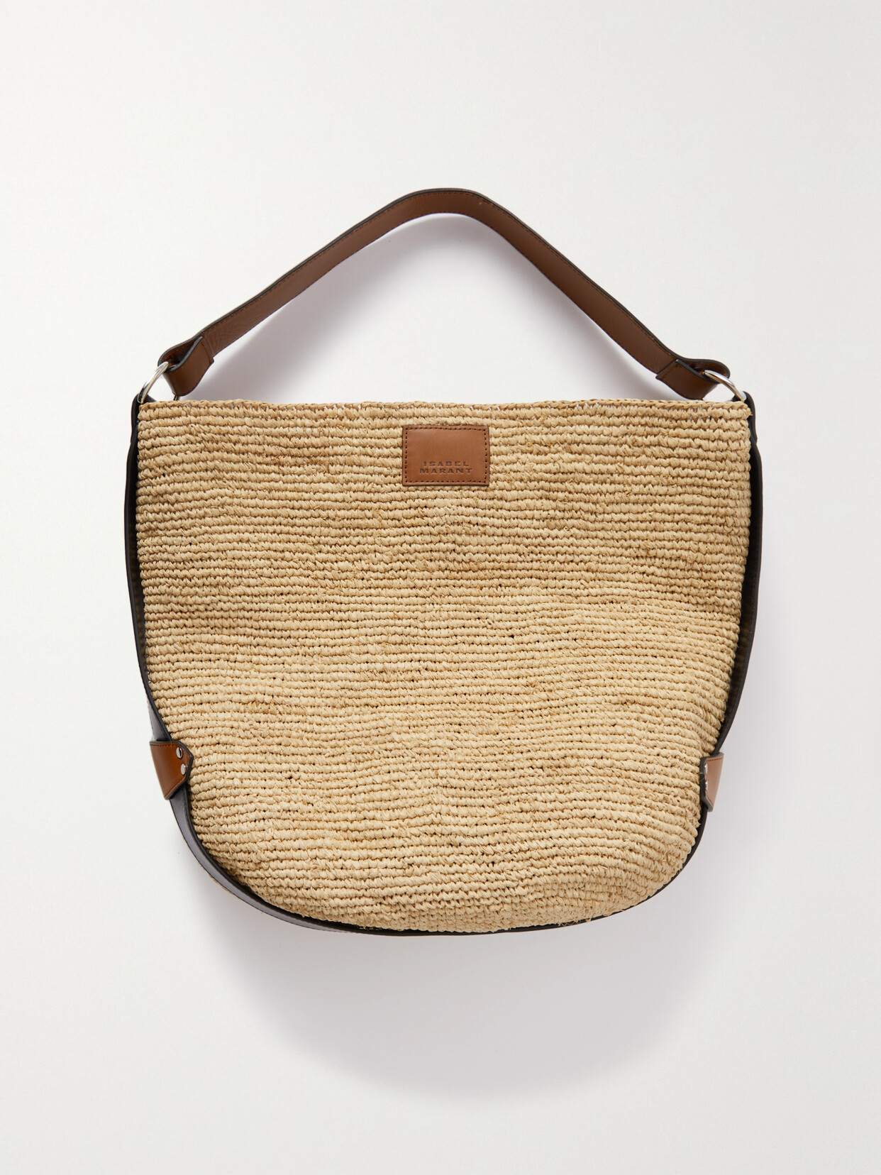 Isabel Marant - Bayia Leather-trimmed Raffia Bucket Bag - Neutrals