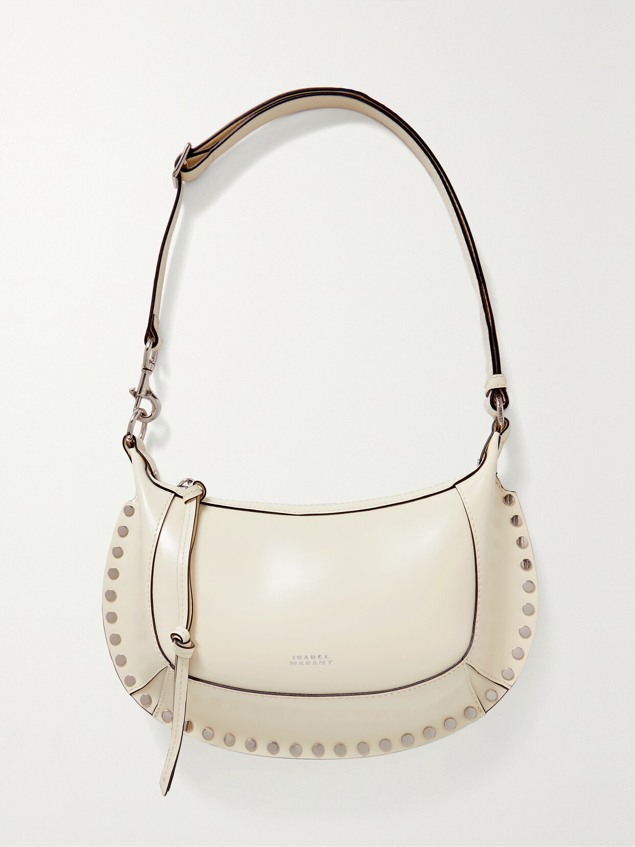 Isabel Marant - Oskan Moon Studded Leather Shoulder Bag - Cream