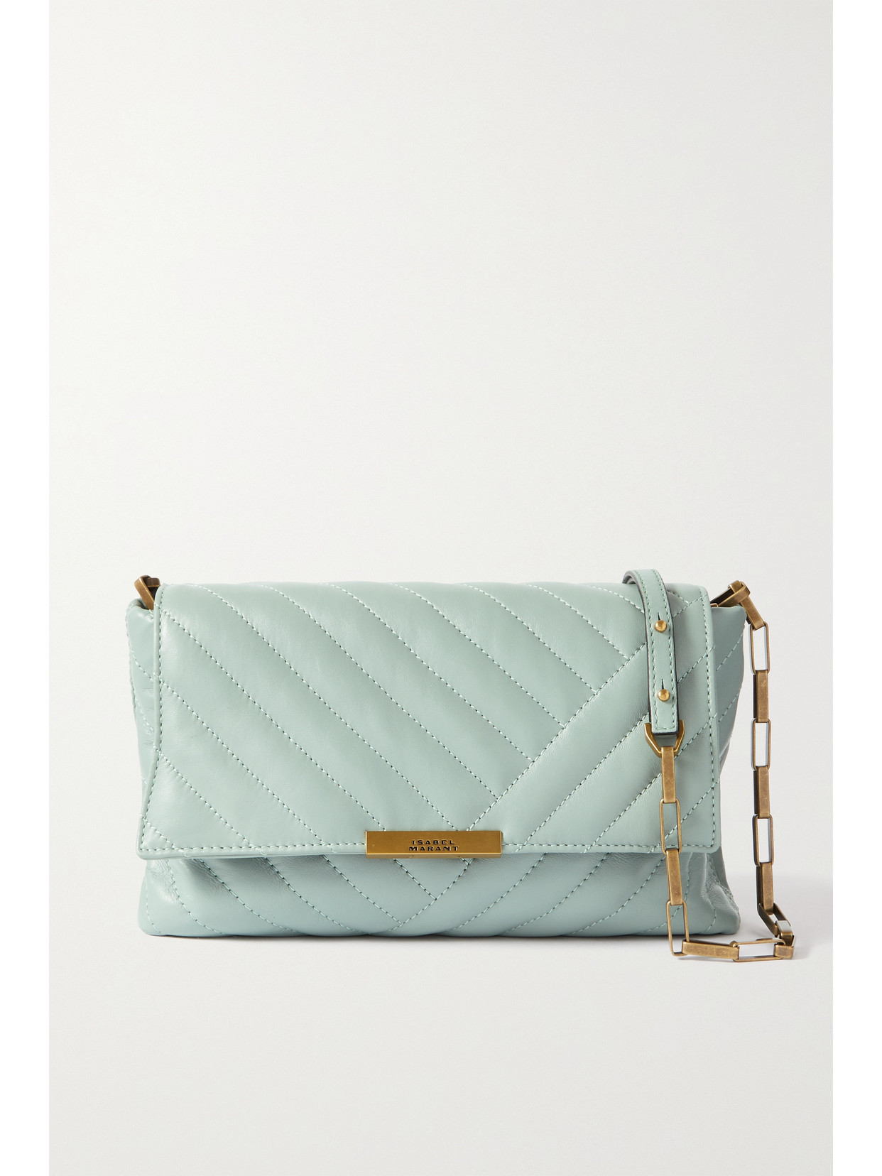 Isabel Marant Merine Quilted Leather Shoulder Bag In Green