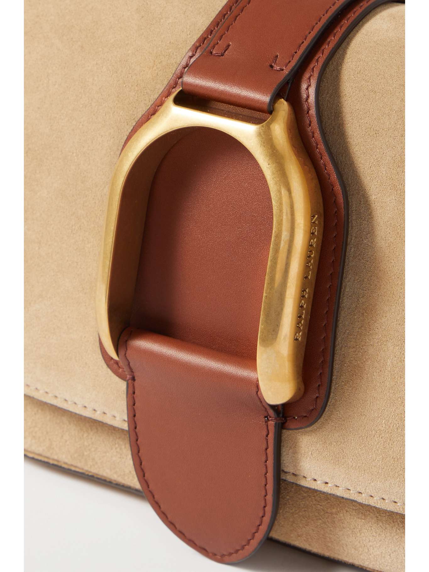 RALPH LAUREN Wellington leathertrimmed suede shoulder bag NETAPORTER