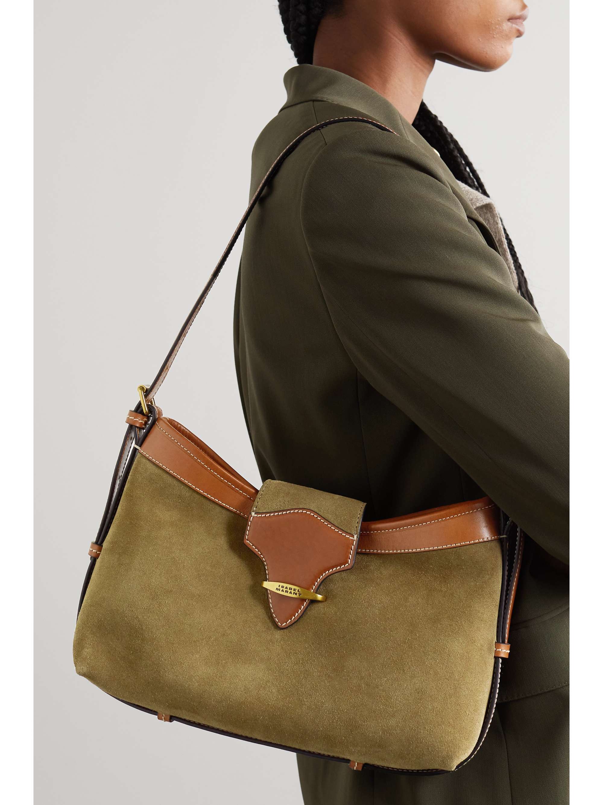 ISABEL MARANT Sac porté épaule en daim à finitions en cuir Botsy