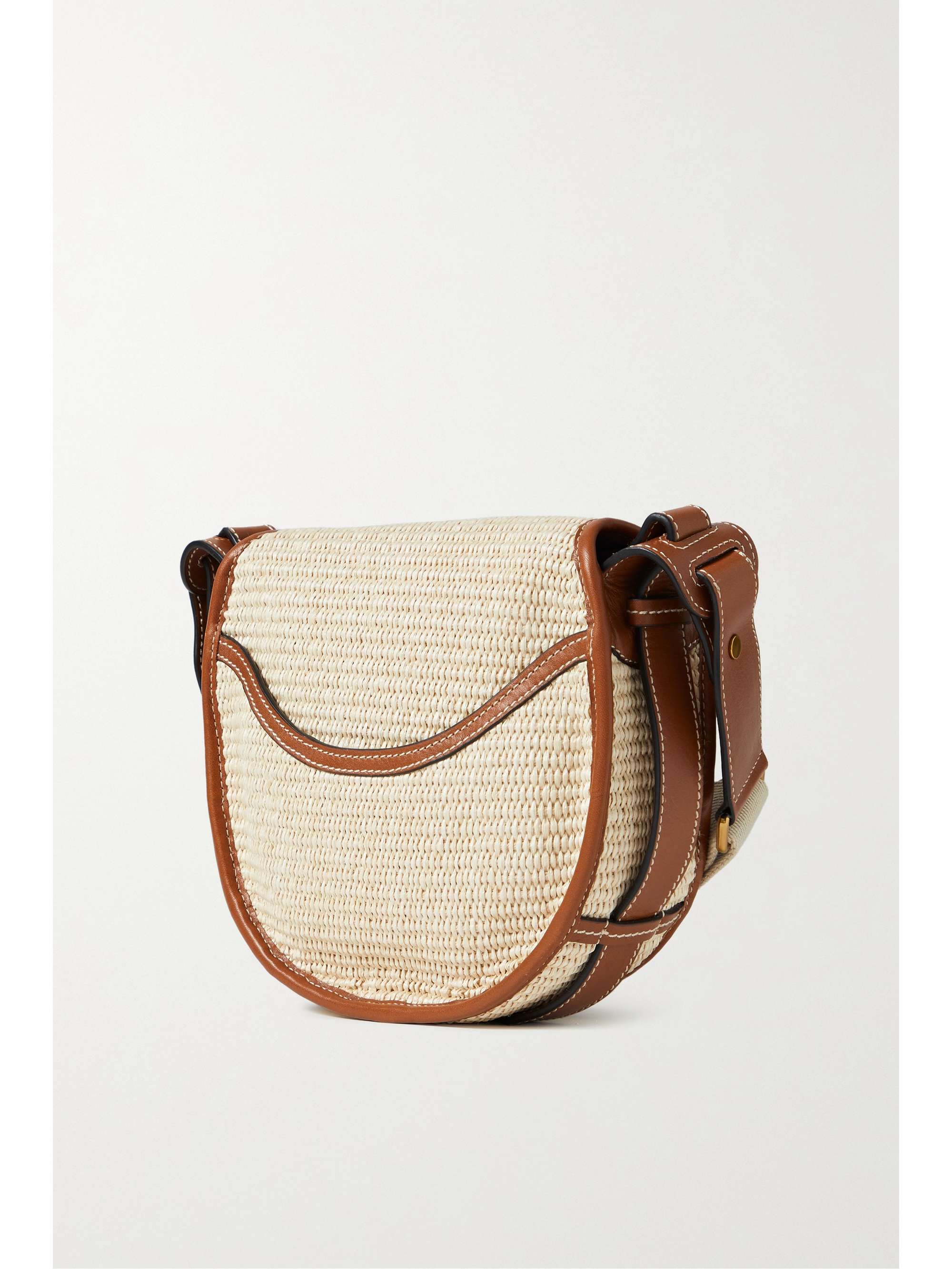 ISABEL MARANT Sac porté épaule en raphia à finitions en cuir Botsy Small