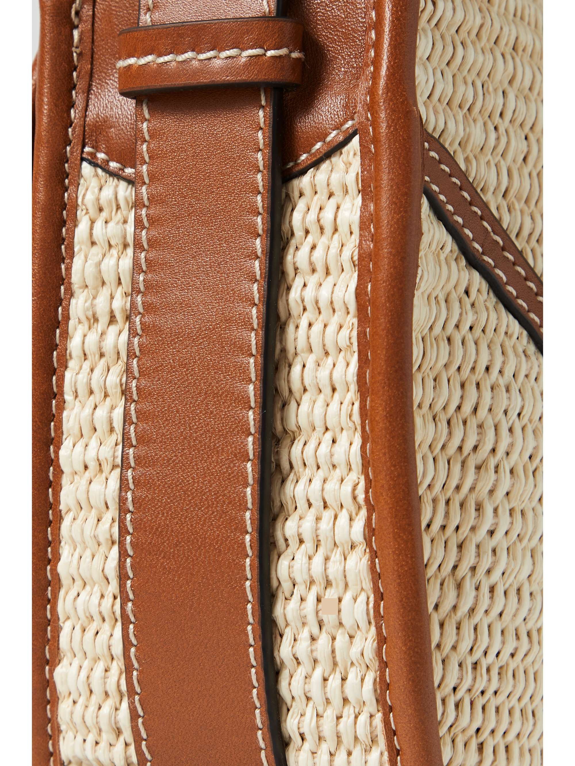 ISABEL MARANT Sac porté épaule en raphia à finitions en cuir Botsy Small